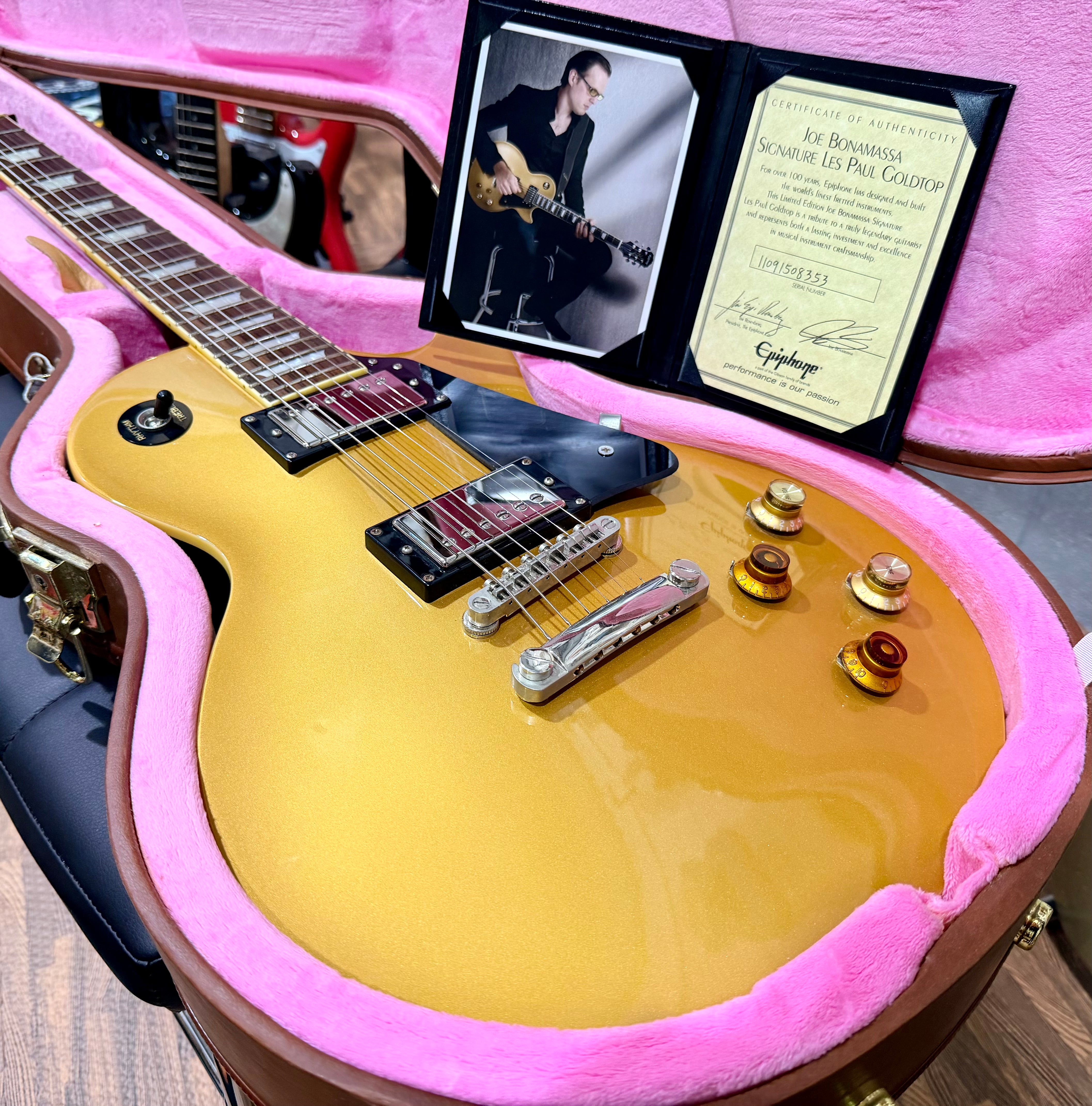 🔥2011🔥 Epiphone Les Paul Joe Bonamassa Signature Goldtop~Hard Case~Signed COA!