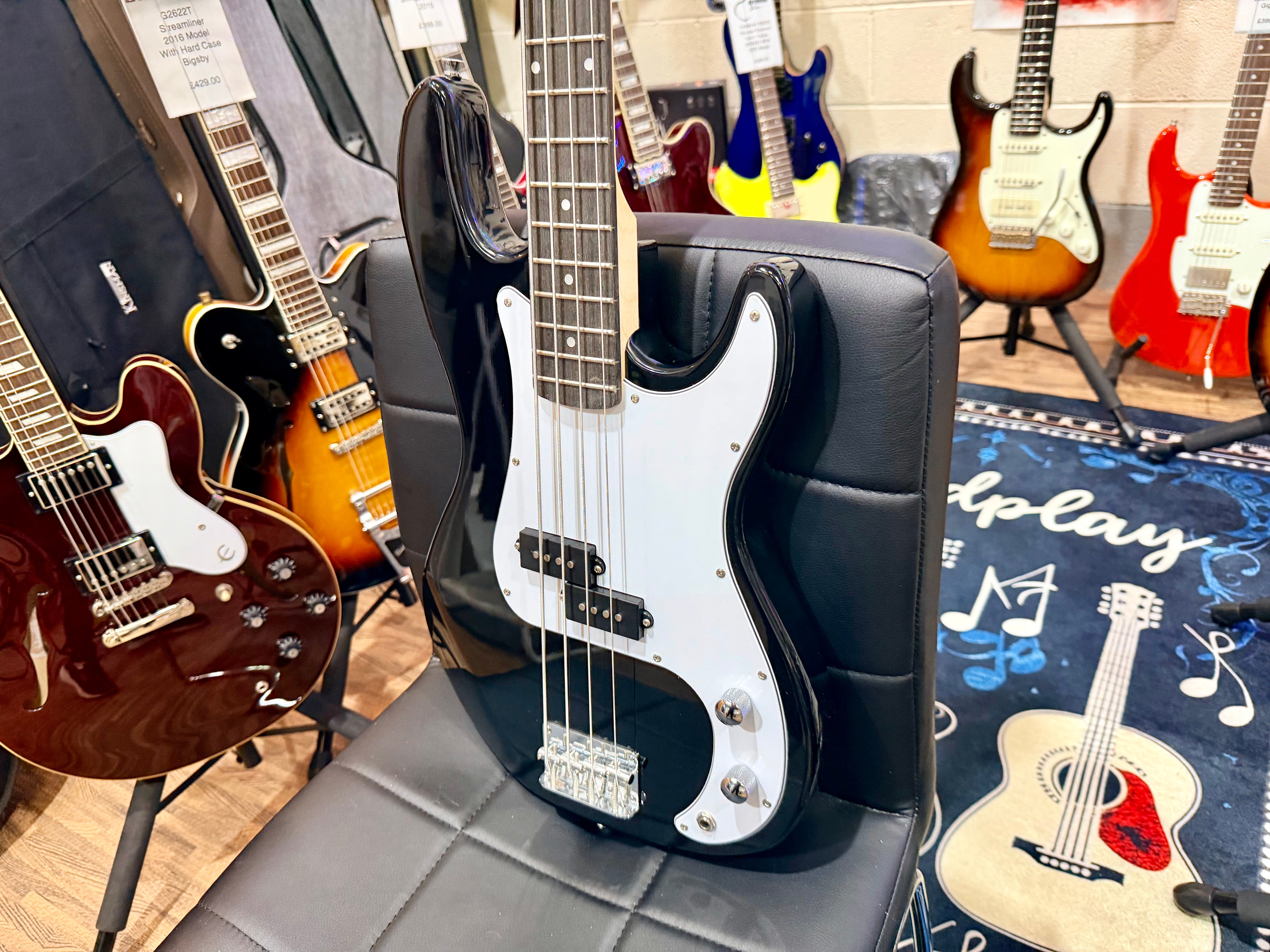 ⚡️NEW⚡️ Encore E6 Blaster Series Electric Bass Guitar~Full Size 4/4 P Bass~Black