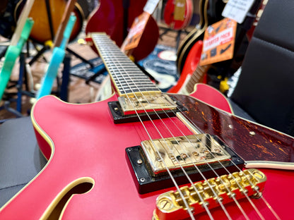 🌟2022 EX-DEMO🌟 Ibanez AMH90-CRF Artcore Expressionist~ Cherry Red Flat~ MINT!