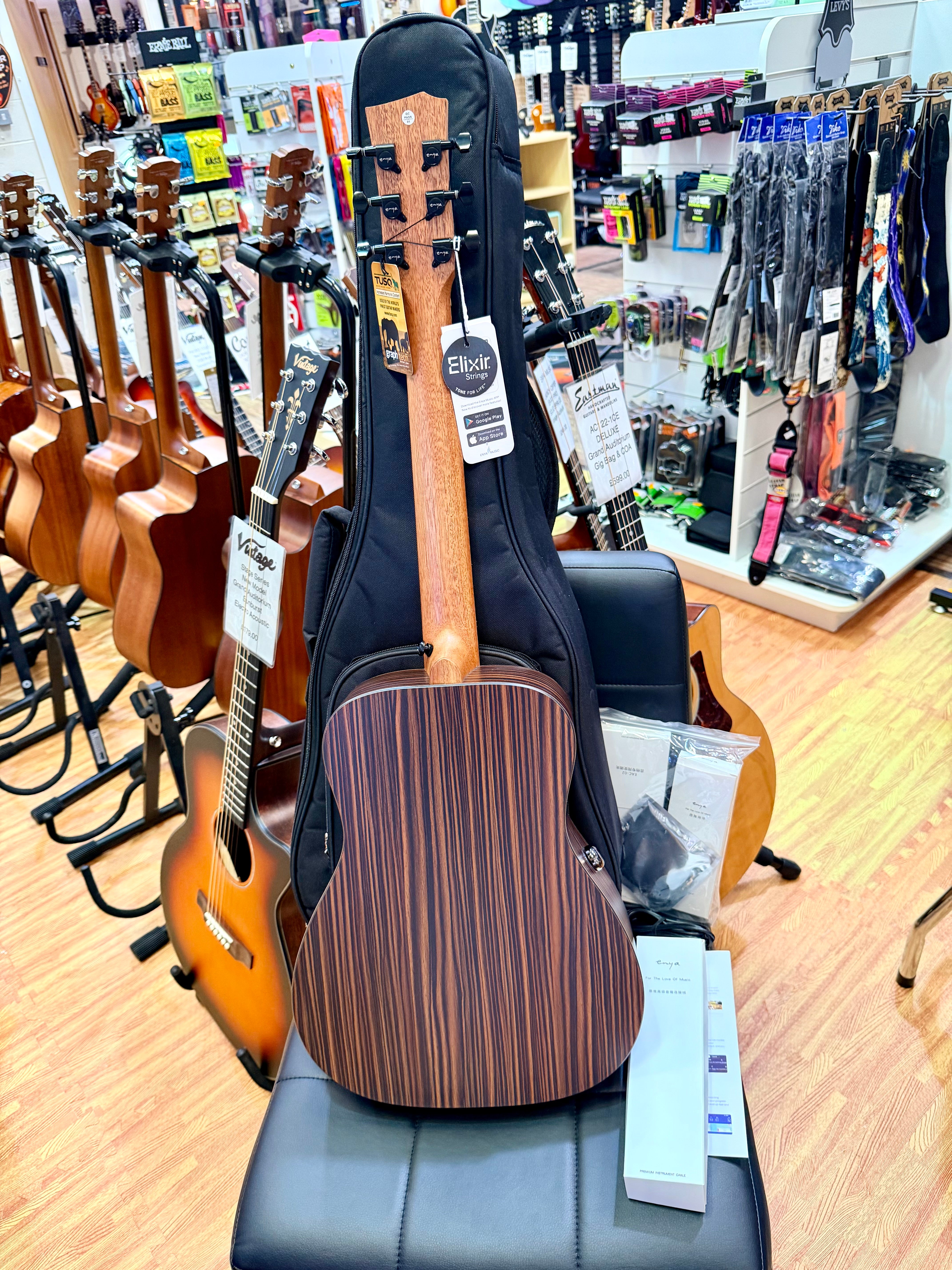 🔥2026 NEW🔥 Enya EB-X1 SP1 Pro Max 34” Electro Acoustic Travel Smart Guitar!