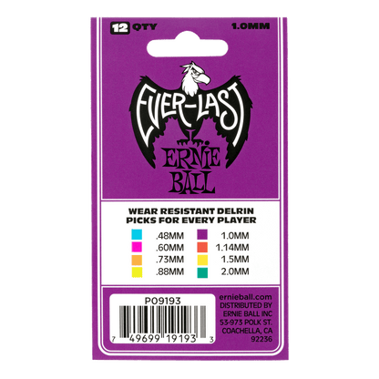 Ernie Ball Everlast Picks- 1.00mm Purple 12 Pack