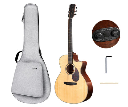 Enya EGA-Q1M EQ Pro Series Natural Spruce Electro-Acoustic Guitar