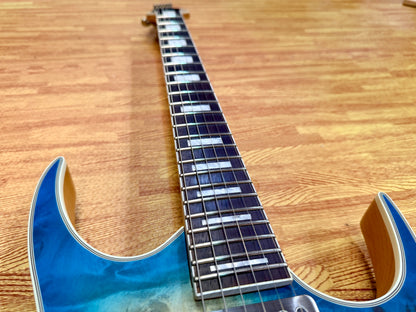 🔥2021🔥 Dean Exile Select 6 Hardtail~ Turquoise Burst Poplar Burl~ EMG Active!