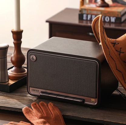 Edifier D32 Tabletop Retro Bluetooth Speaker Hi-Fi Hi-Res Audio 60W RMS - Black Walnut