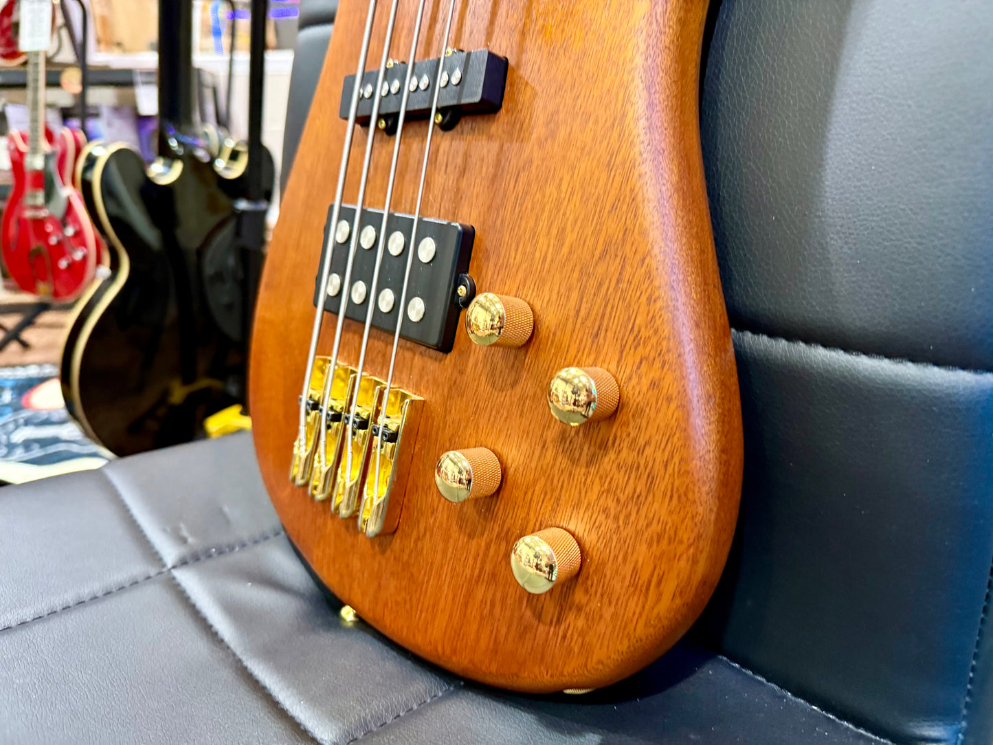 🔥CURVED BODY🔥 SX SWB1 Active Bass Guitar in Natural Satin Finish~ Arched!