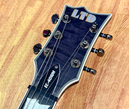 🔥MINT🔥 ESP LTD EC-401QM See Thru Black Satin~ EMG 81/60 Electric Guitar~ 2021!