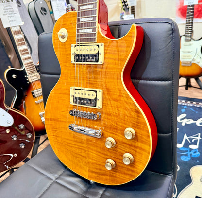 🔥B-STOCK🔥 NEW Vintage V100AFD Flamed Amber Paradise Electric Guitar~ Les Paul!