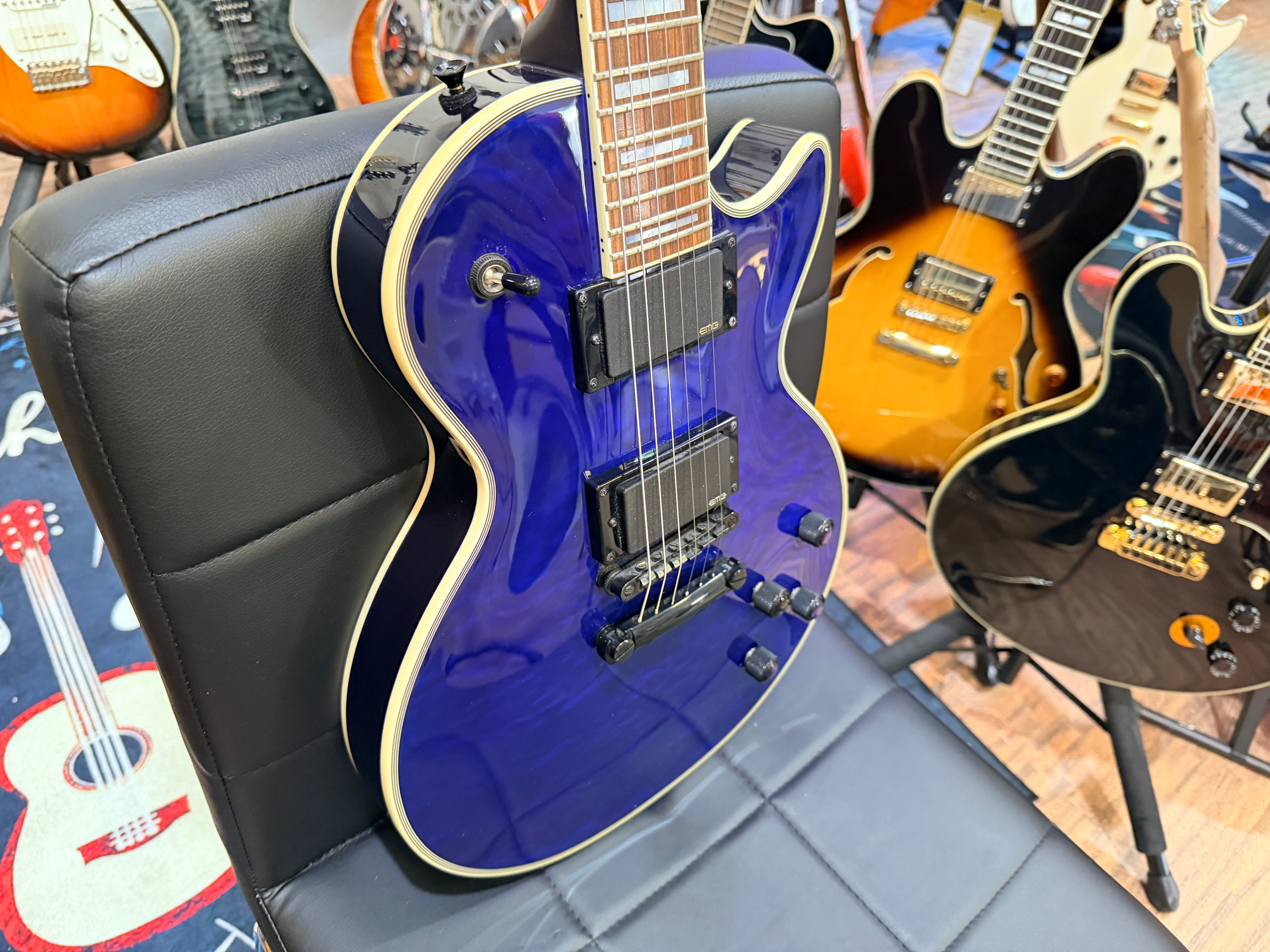 🔥2019🔥 Epiphone Les Paul Prophecy Custom Plus EX~ Midnight Sapphire~ EMG P’Ups
