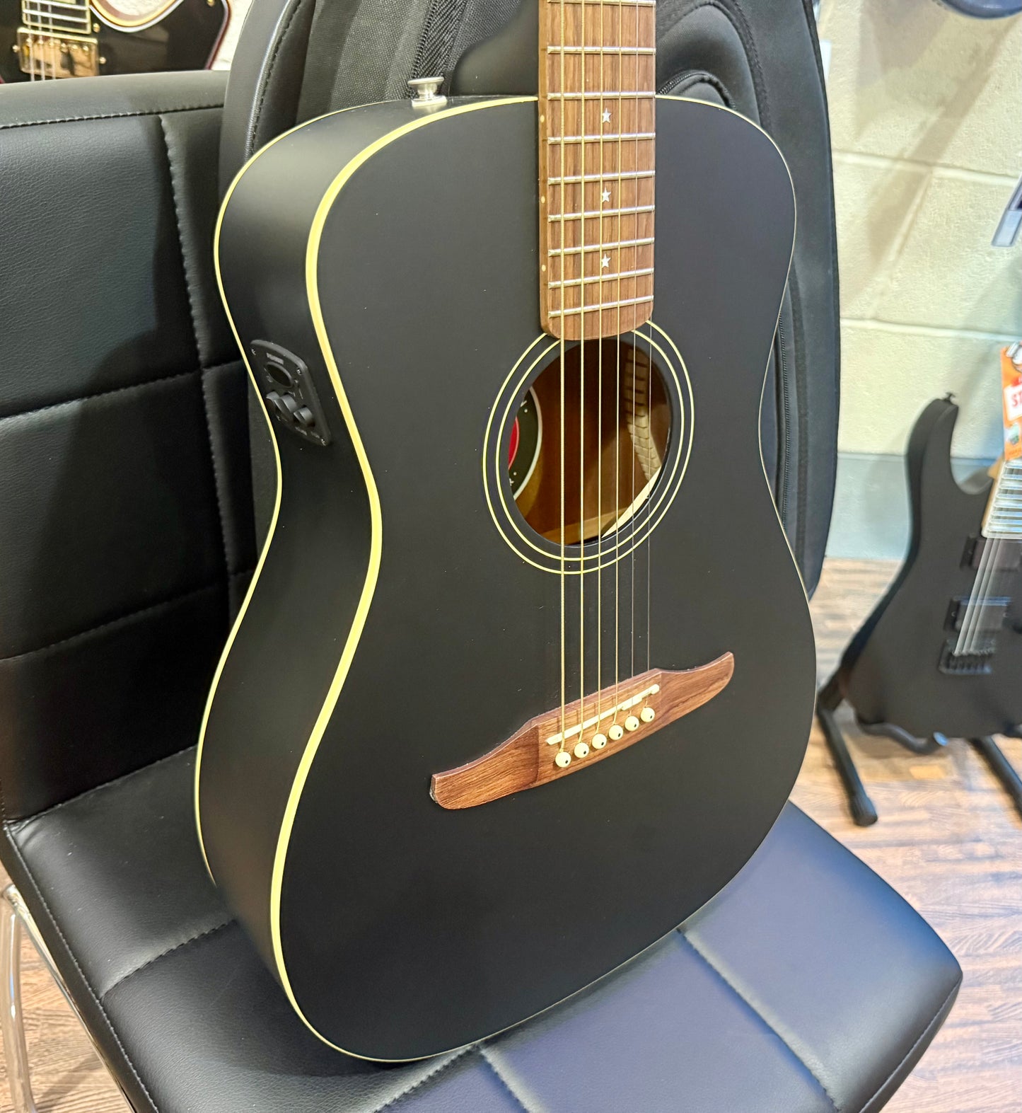 🔥MINT 2021🔥 Fender Joe Strummer Campfire Electro-Acoustic Guitar~ Matte Black!