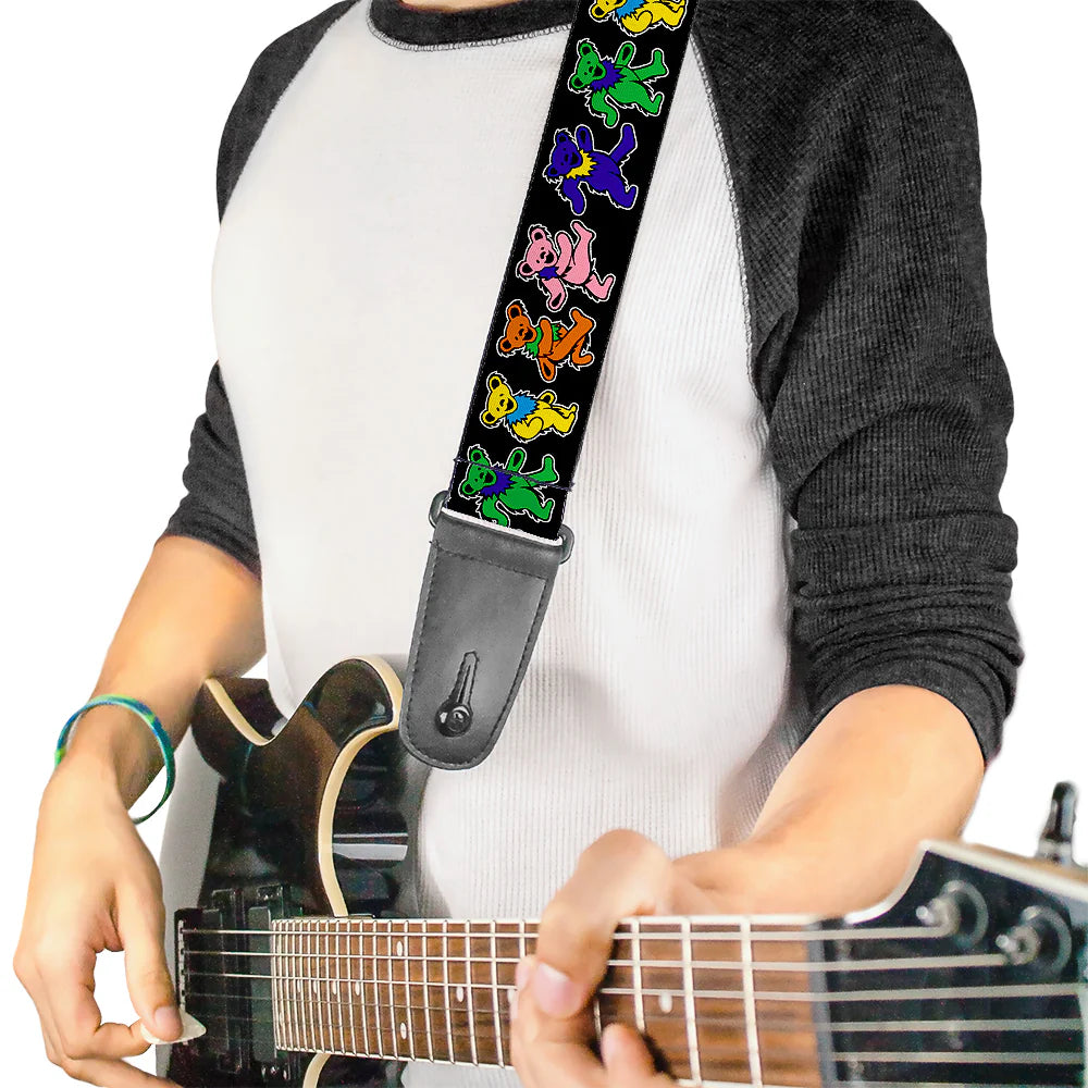 Buckle Down Guitar Strap - Grateful Dead Dancing Bears Black Multi Color