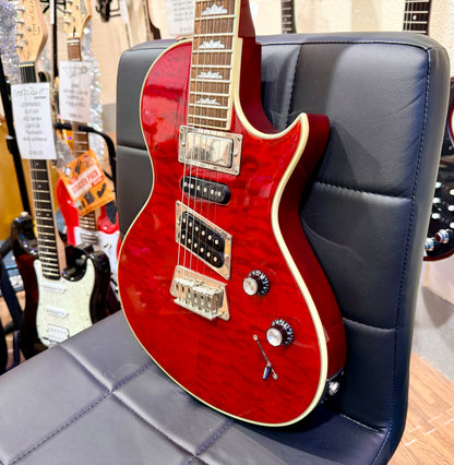 🔥2014🔥 Epiphone Nighthawk Custom Reissue Quilt Electric Guitar~ Translucent Red