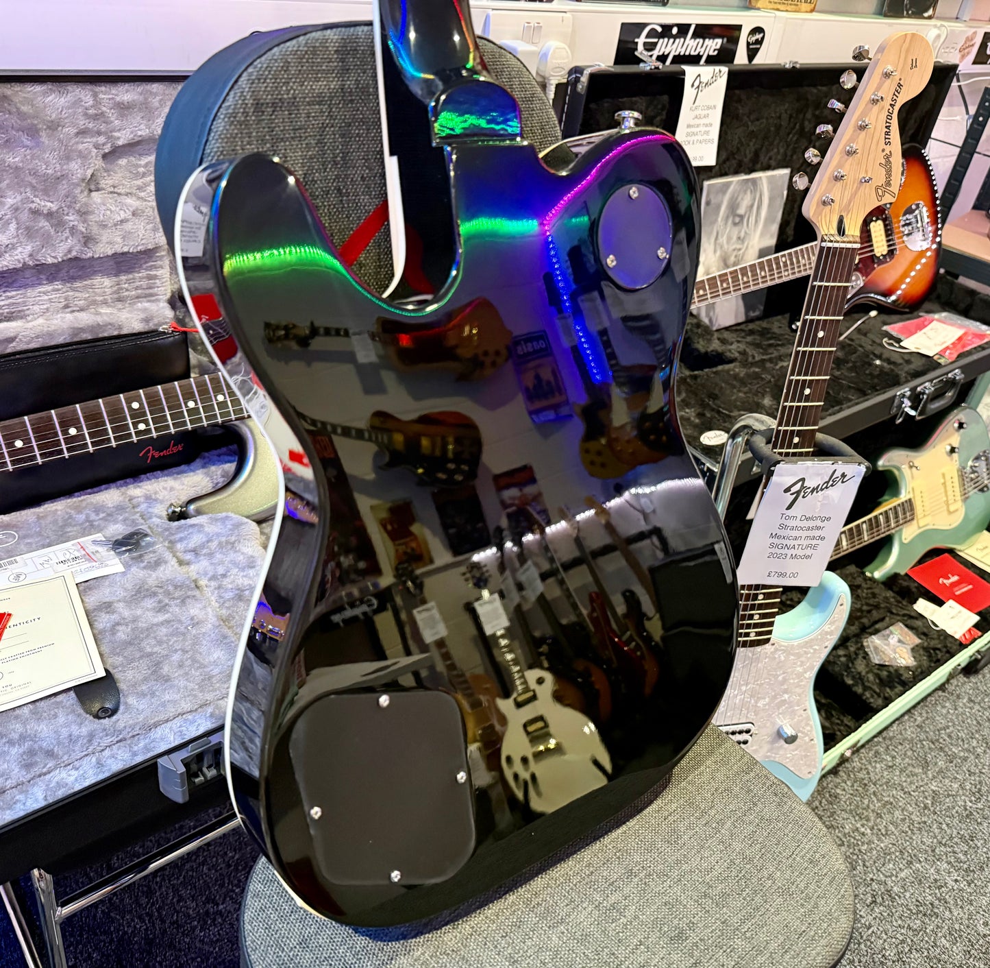 🌟 Jia Lescaster Hybrid Guitar~ Les Paul & Telecaster~Northern Lights Quilted 🌟