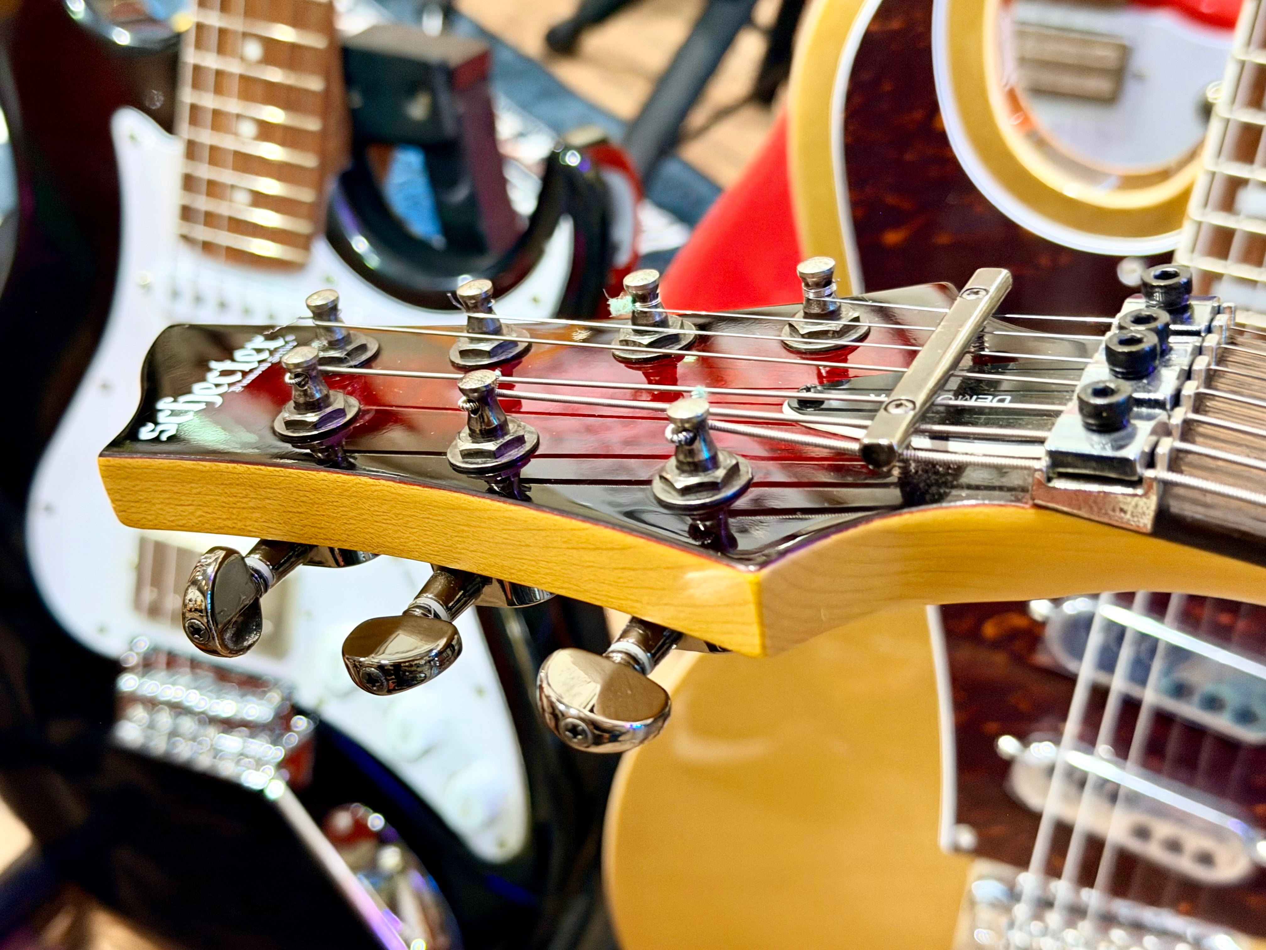 🔥7-STRING🔥 Schecter Demon-7 FR In Crimson Red Burst~ Floyd Rose~ Active~ 2017!