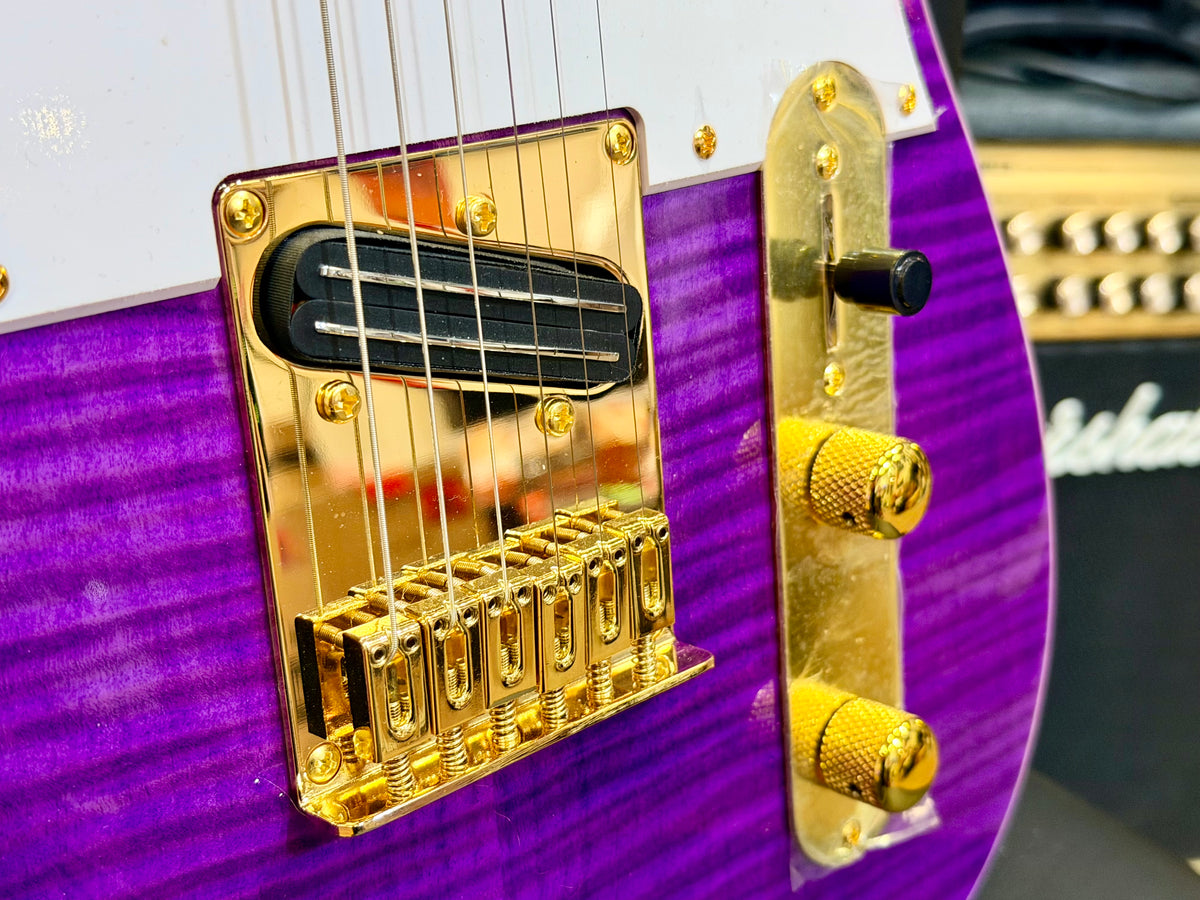 ⚡️2026⚡️ JET Guitars JT-600 Roasted Maple~ Flamed Maple Purple & Gold~NEW LAUNCH