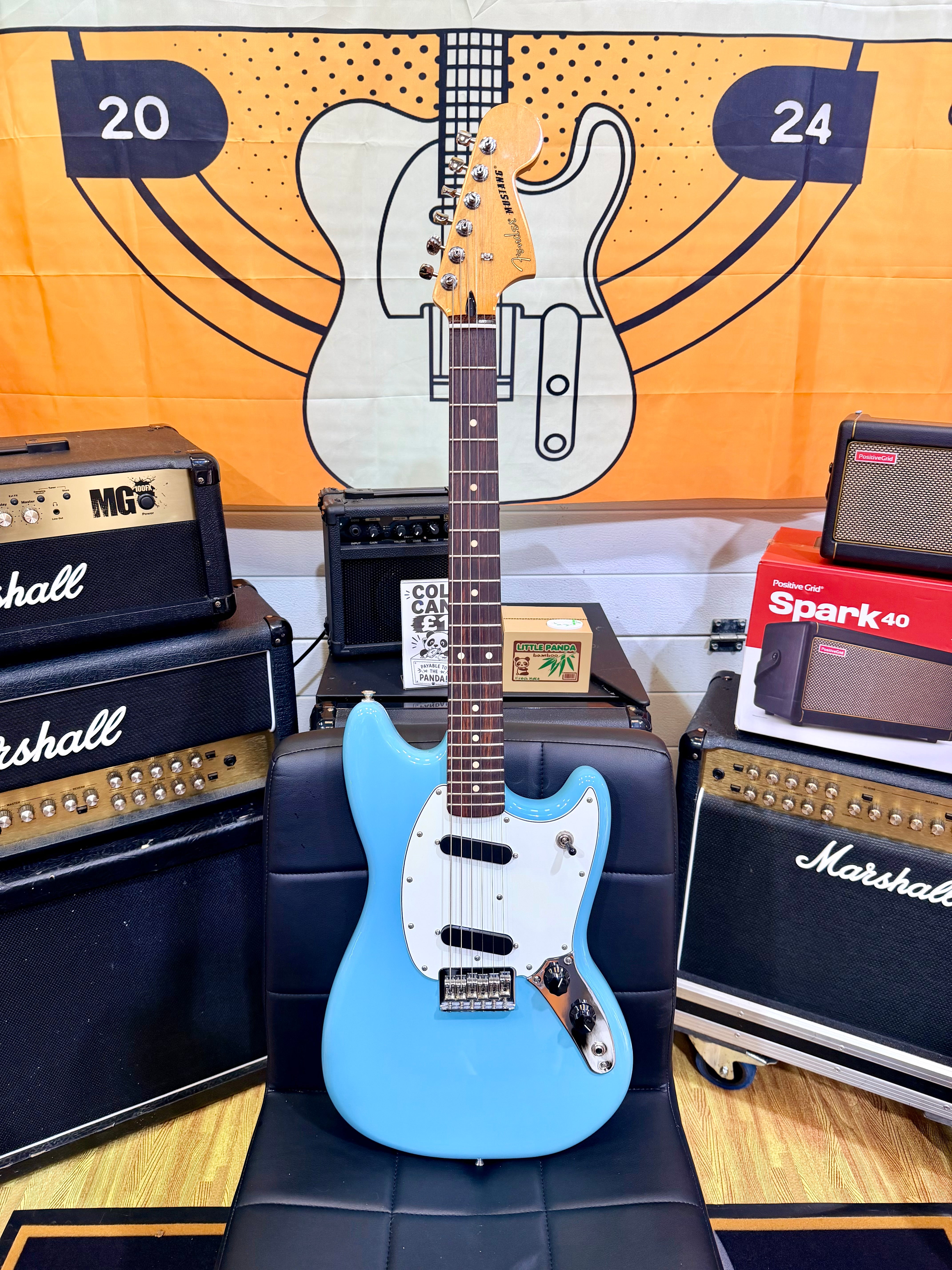 ✨2024✨ Fender Player II Mustang~ Aquatone Blue Electric Guitar~ Mexican MIM!