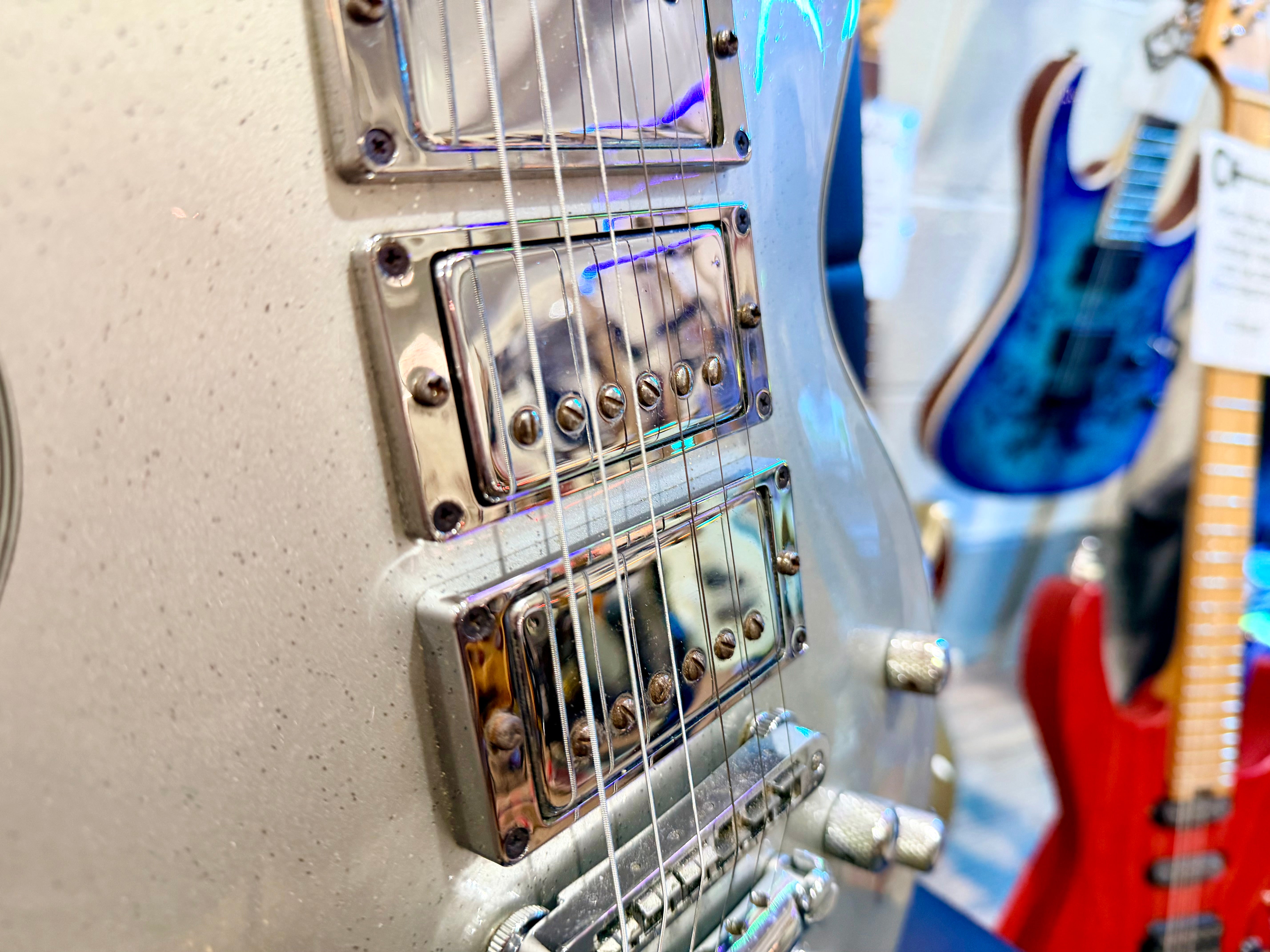 🌟RARE 2019🌟 Burny RLC-60 Les Paul Custom~ HHH Silver Sparkle~ By Fernandes!