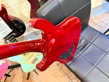 🔥UPGRADED🔥 Harley Benton CST-24 Deluxe~ Black Cherry Flame~ Bare Knuckle P’ups