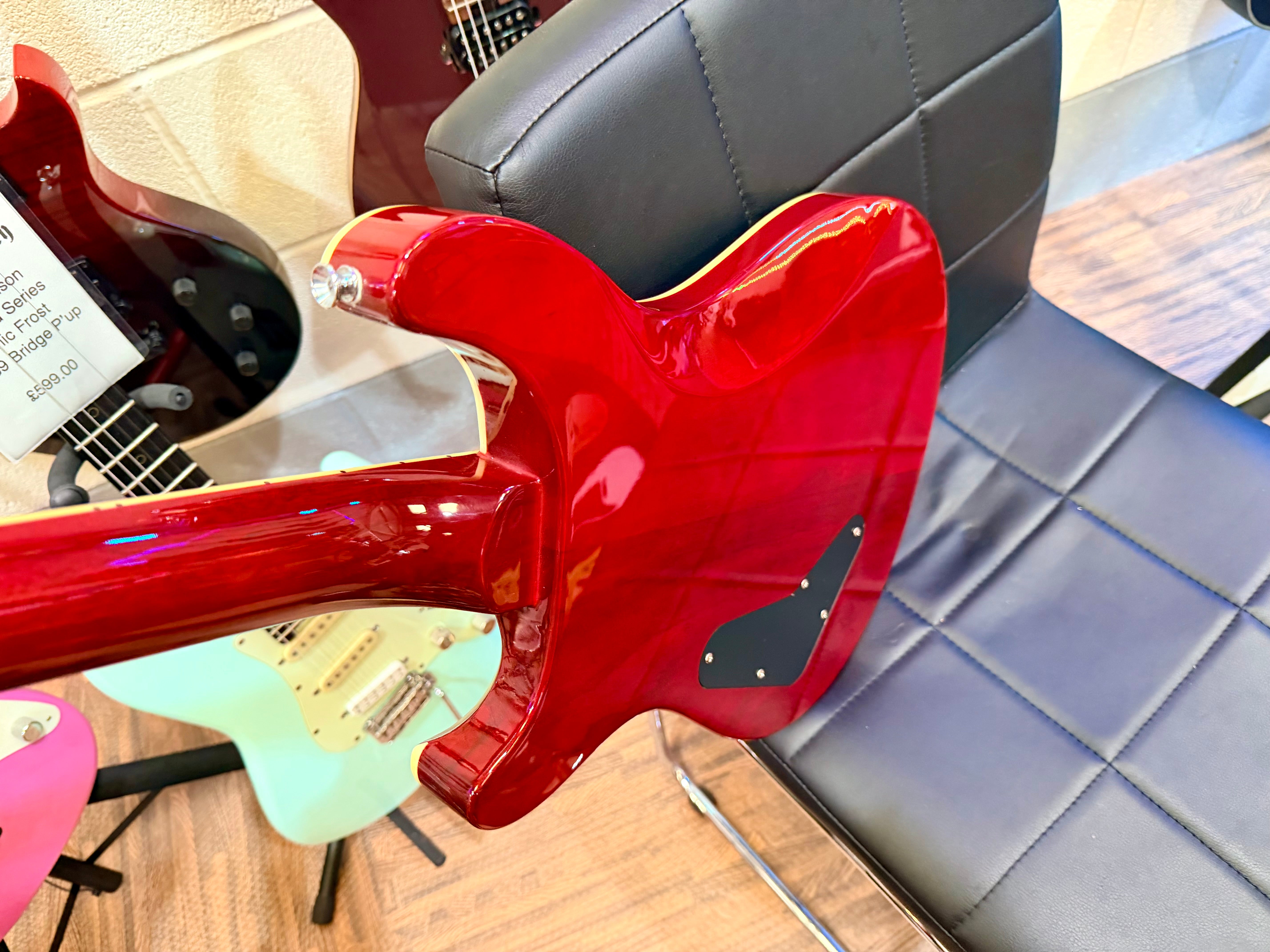 🔥UPGRADED🔥 Harley Benton CST-24 Deluxe~ Black Cherry Flame~ Bare Knuckle P’ups