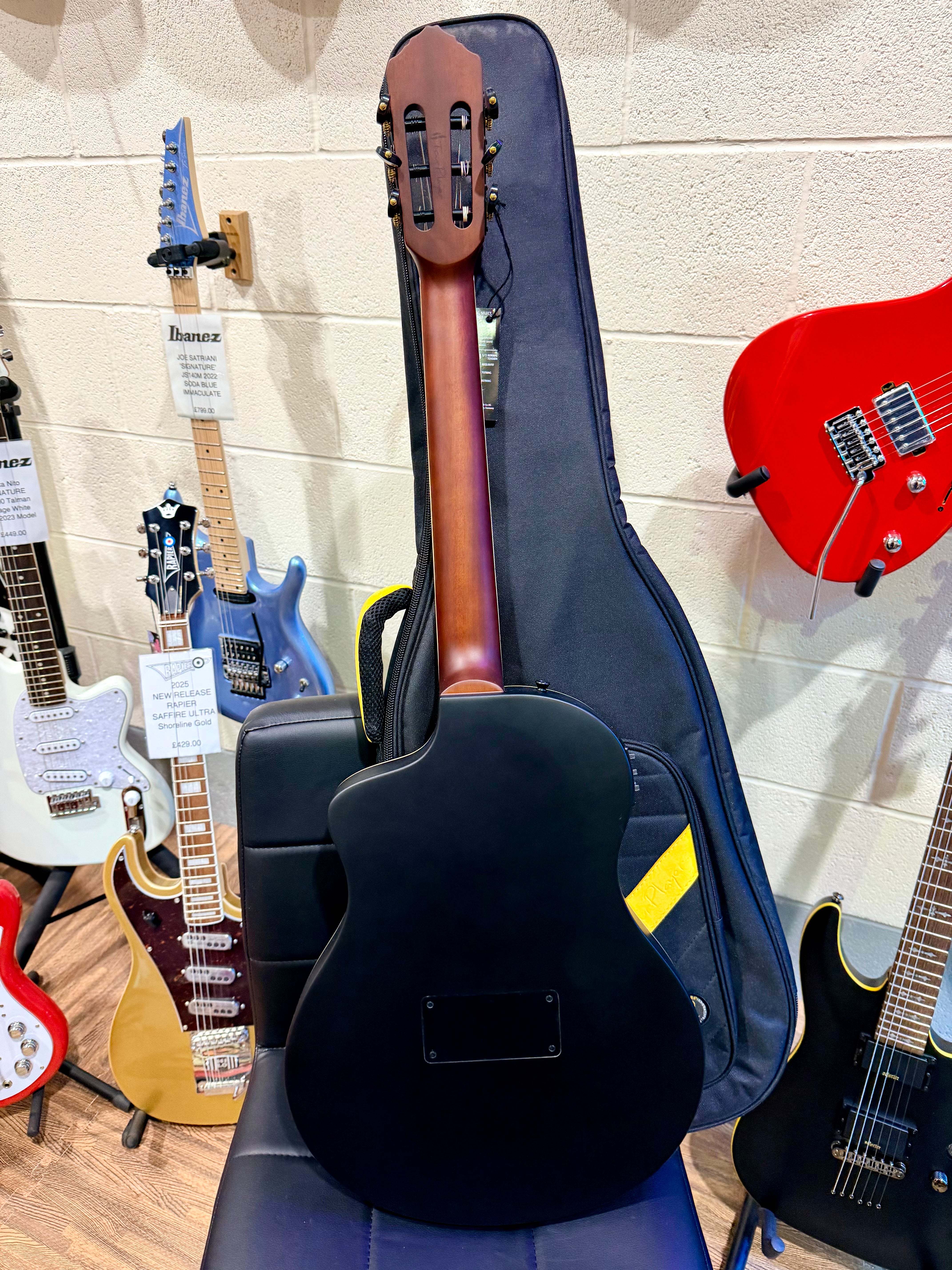 🔥NEW🔥 Ortega TourPlayer Electro-Acoustic Classical Guitar~ Nylon Thin~ Black!