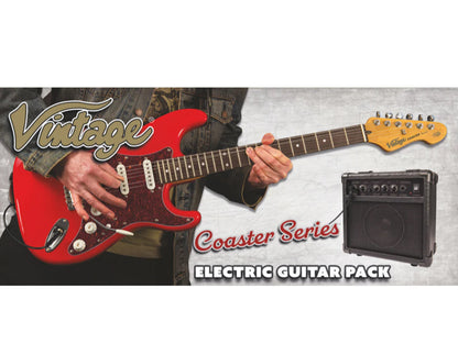 Vintage V60 Coaster Series Electric Guitar Starter Pack Bundle~ Boulevard Black