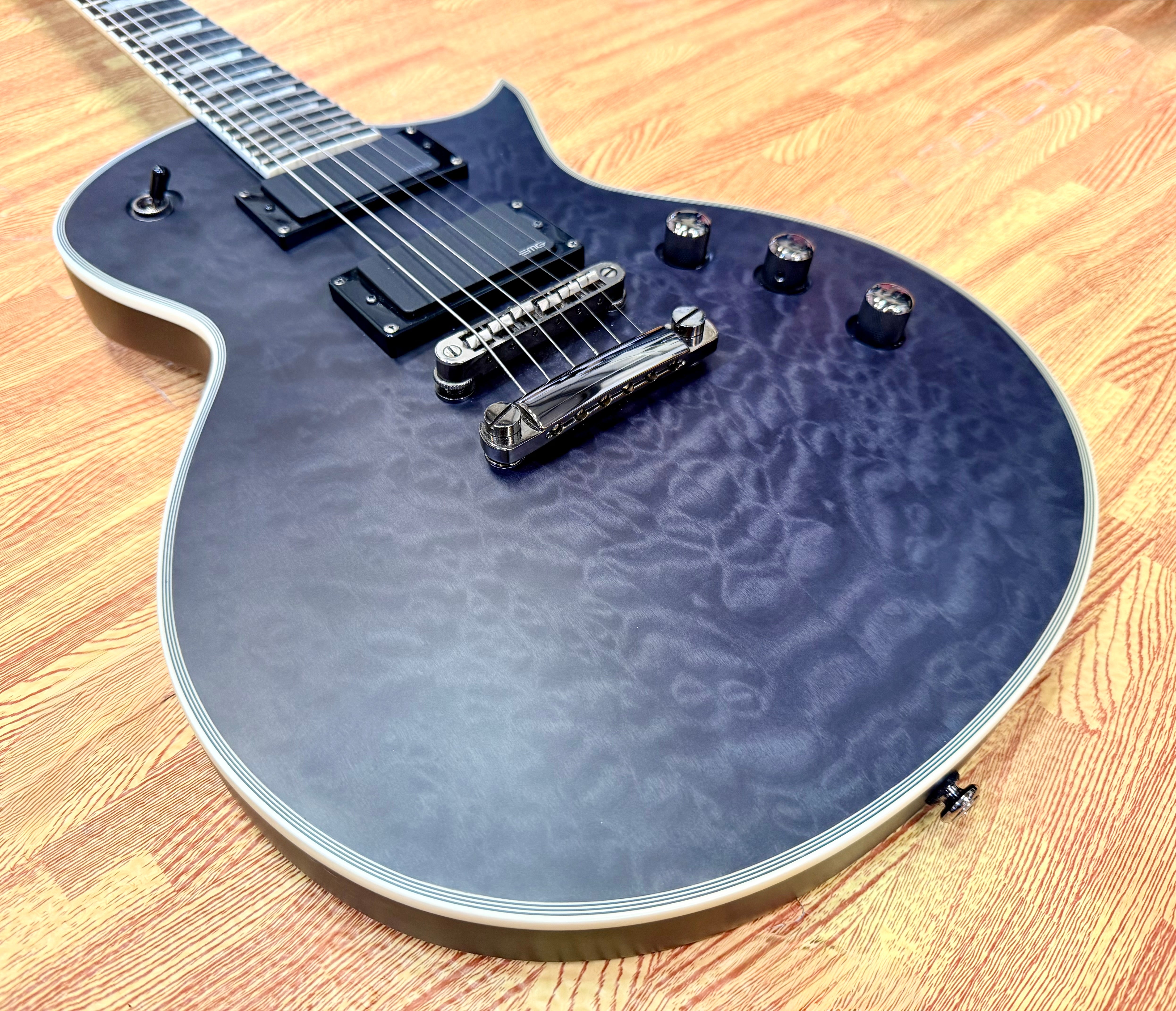 🔥MINT🔥 ESP LTD EC-401QM See Thru Black Satin~ EMG 81/60 Electric Guitar~ 2021!