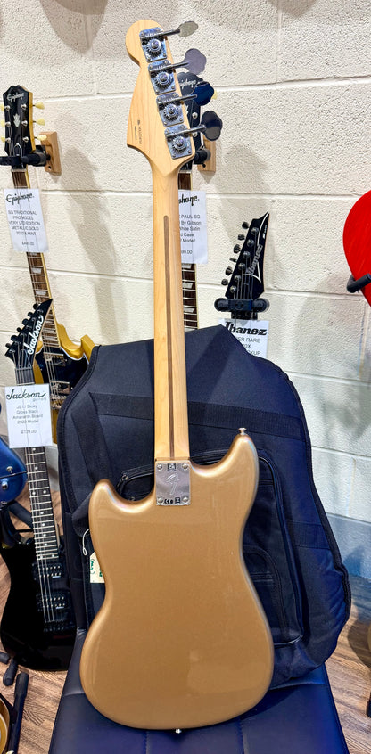 🌟2022🌟 Fender Player Mustang Bass PJ~ Pau Ferro~ Firemist Gold~ Mexican Bass!