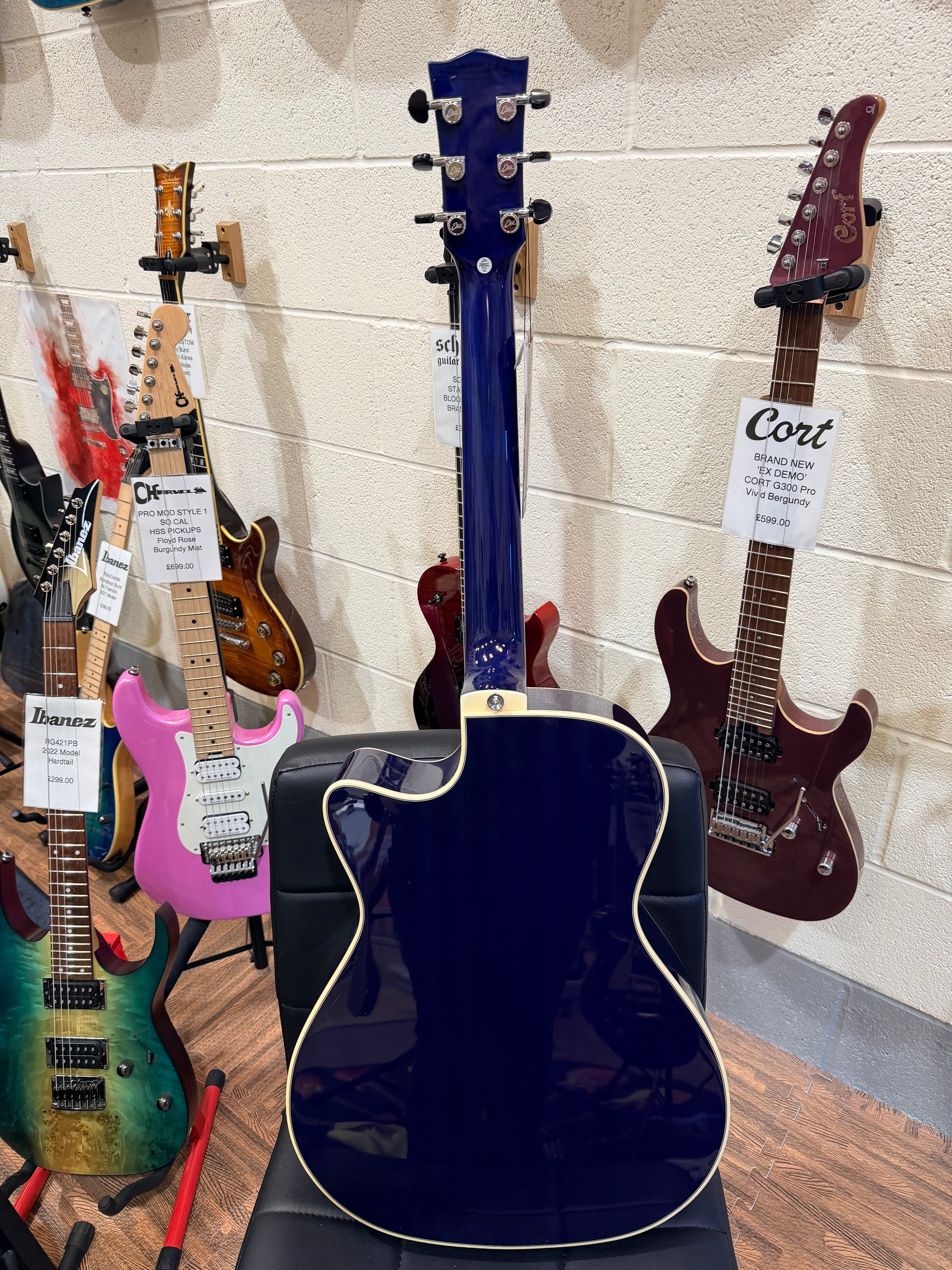 🔥NEW 2026🔥 Eko NXT A100CE Electro-Acoustic Guitar~ See Thru Blue~ Latest Model