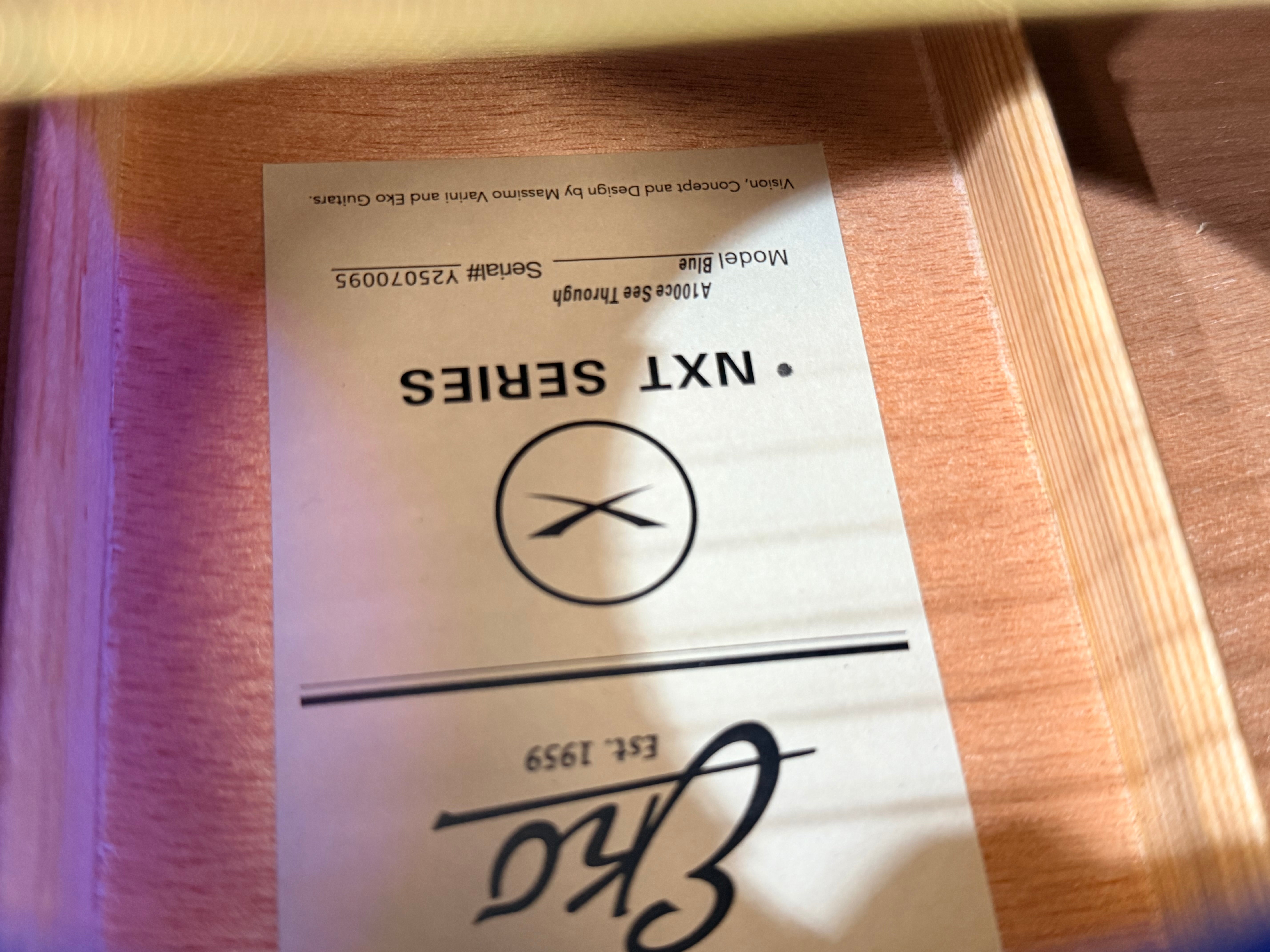 🔥NEW 2026🔥 Eko NXT A100CE Electro-Acoustic Guitar~ See Thru Blue~ Latest Model