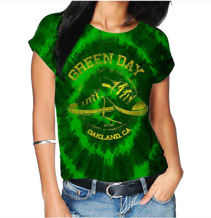 Green Day T-Shirt Unisex~ Wash Collection Dip Dye All Stars! Men’s Women’s Band!