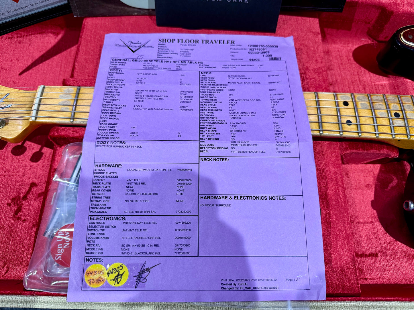 🌟 2021 Fender USA Custom Shop 🌟52' Telecaster Heavy Relic~ Black~ Case & Candy