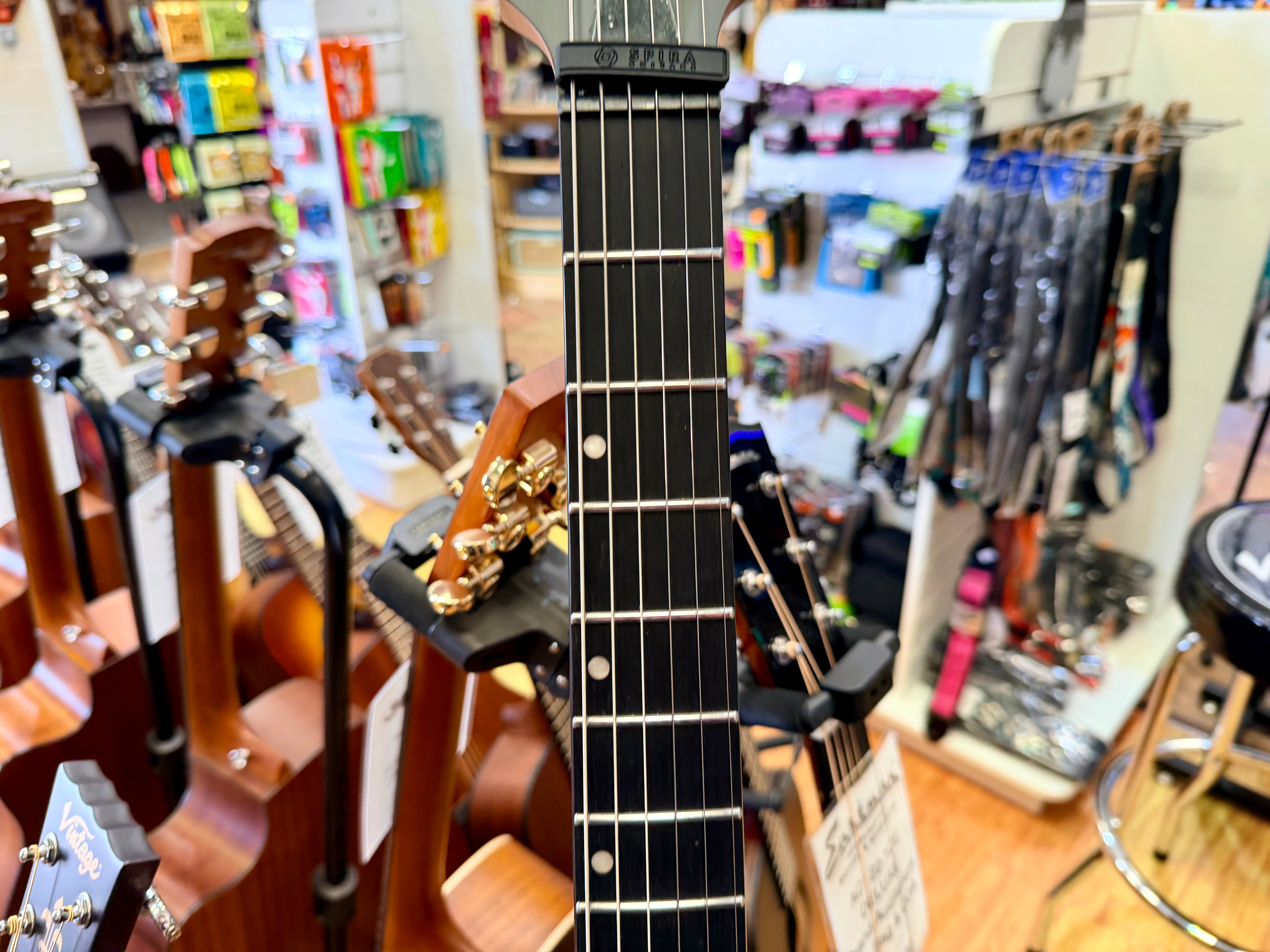 ⚡️NEW⚡️ Spira V-400 Satin Black Electric Guitar~ HH Locking Tuners~ Flying V!