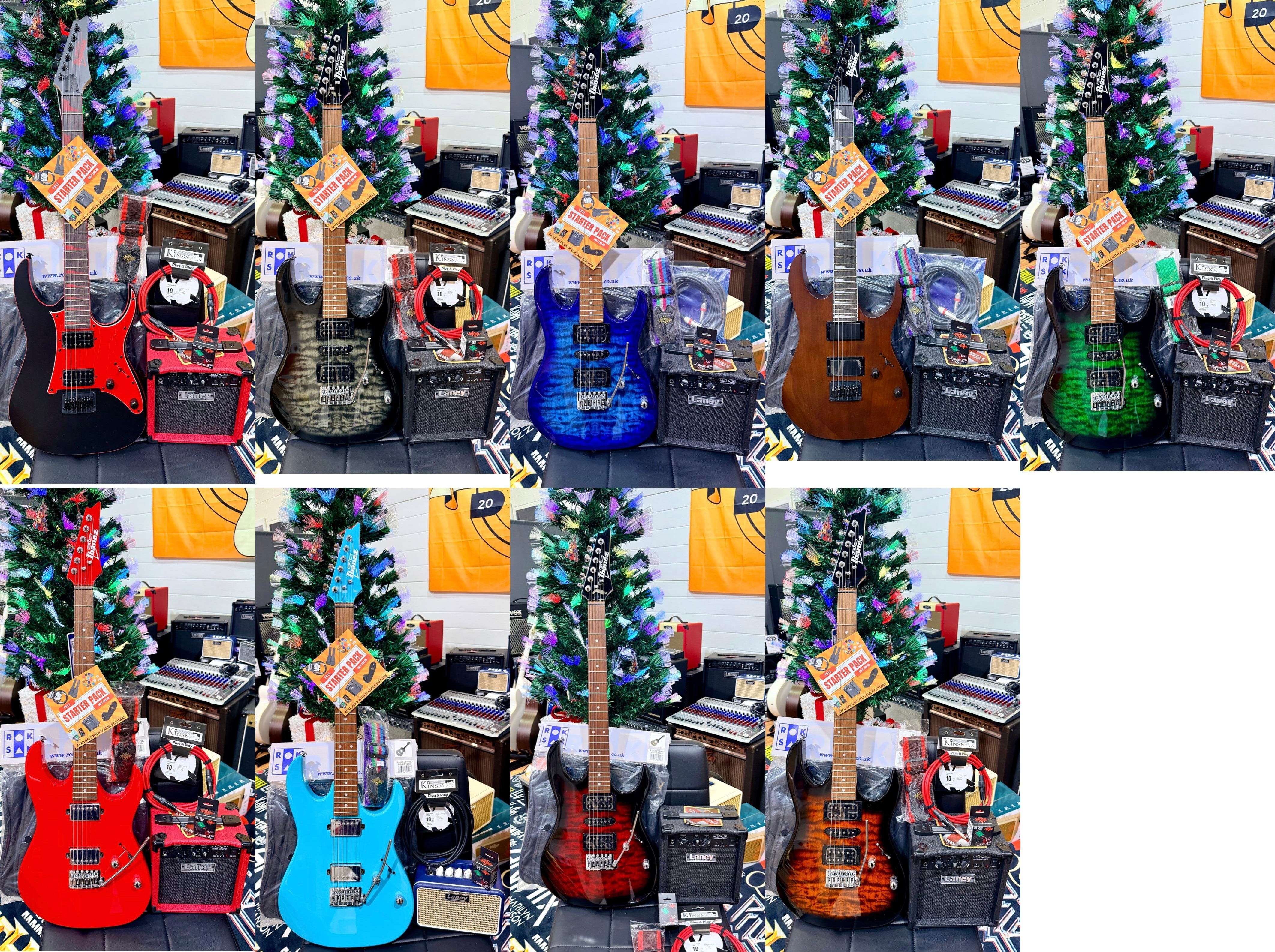 🎁 ELECTRIC GUITAR STARTER PACK 🎁 Ibanez Gio GRG131DX~Black/Red~ Laney Amp, Bag ,Tuner