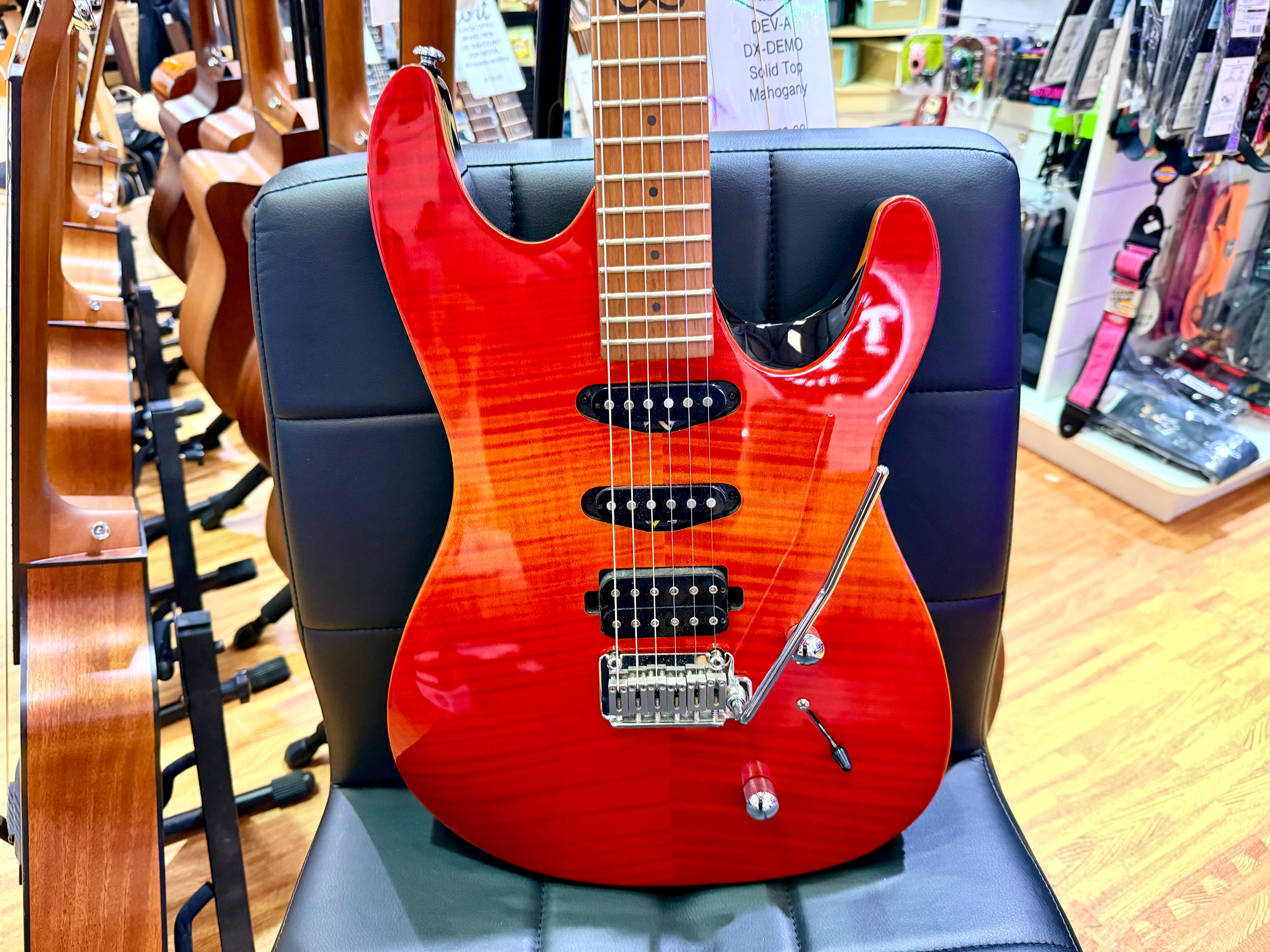 ☀️2020☀️ Chapman Guitars ML1 Hybrid~ Cali Sunset Red HSS~ Roasted Maple Neck!