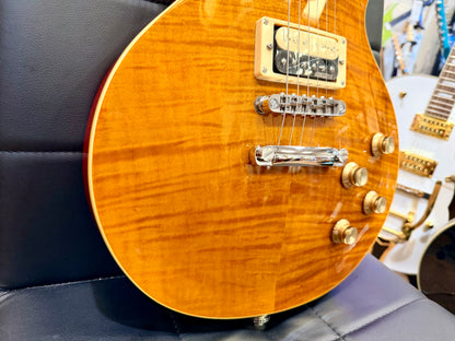 🔥B-STOCK🔥 NEW Vintage V100AFD Flamed Amber Paradise Electric Guitar~ Les Paul!