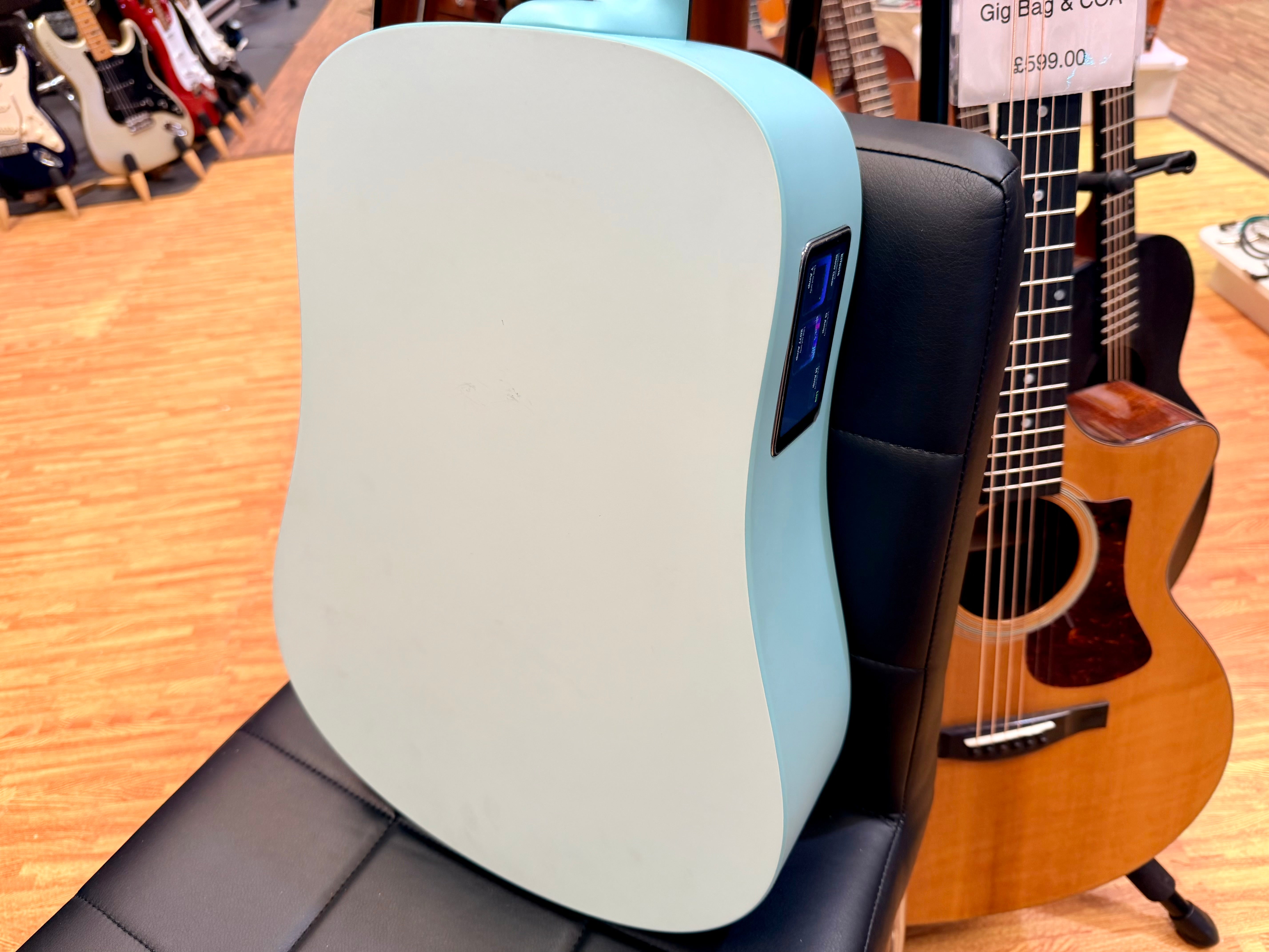 ✨EX-DEMO✨ Blue Lava Touch Smart Guitar Aqua/Mint Green~ 36” Electro-Acoustic!