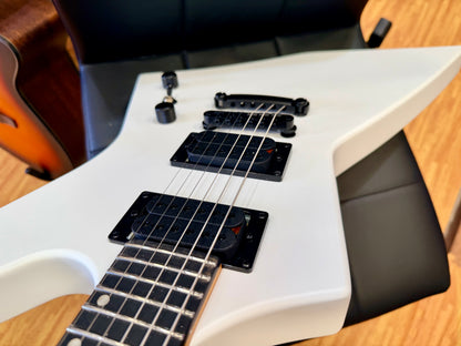 ⚡️NEW⚡️ Spira X-400 Satin White Offset Explorer Electric Guitar HH~ Roasted Neck