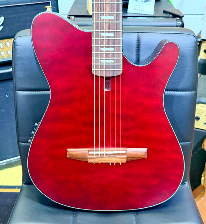 🔥2025🔥 Ibanez FRH20QMN Wine Red Low Gloss Nylon Electro Acoustic Guitar!