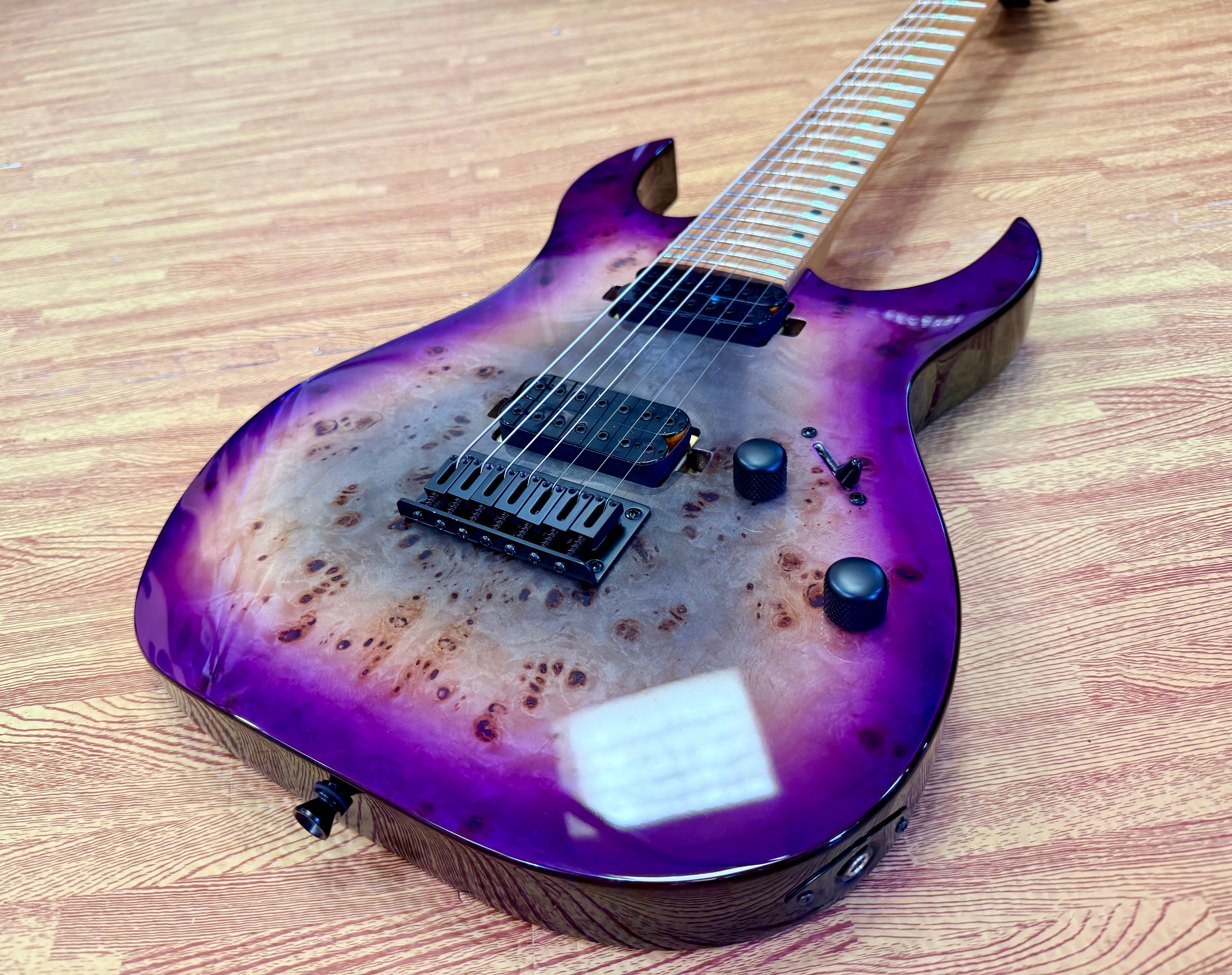⚡️NEW⚡️ Spira S-457 7 String Trans Purple~ Poplar Burl Top Electric Guitar~ 2026