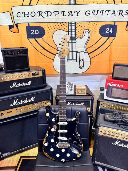🔥Handmade In UK🔥 Stolen Valour Heavy Relic ST Polka Dot Guitar~ Buddy Guy Style!