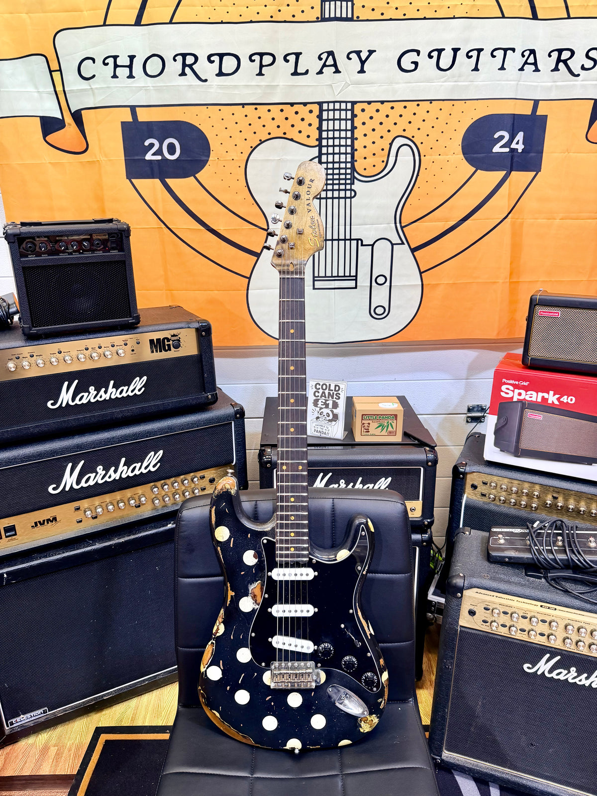🔥Handmade In UK🔥 Stolen Valour Heavy Relic ST Polka Dot Guitar~ Buddy Guy Style!