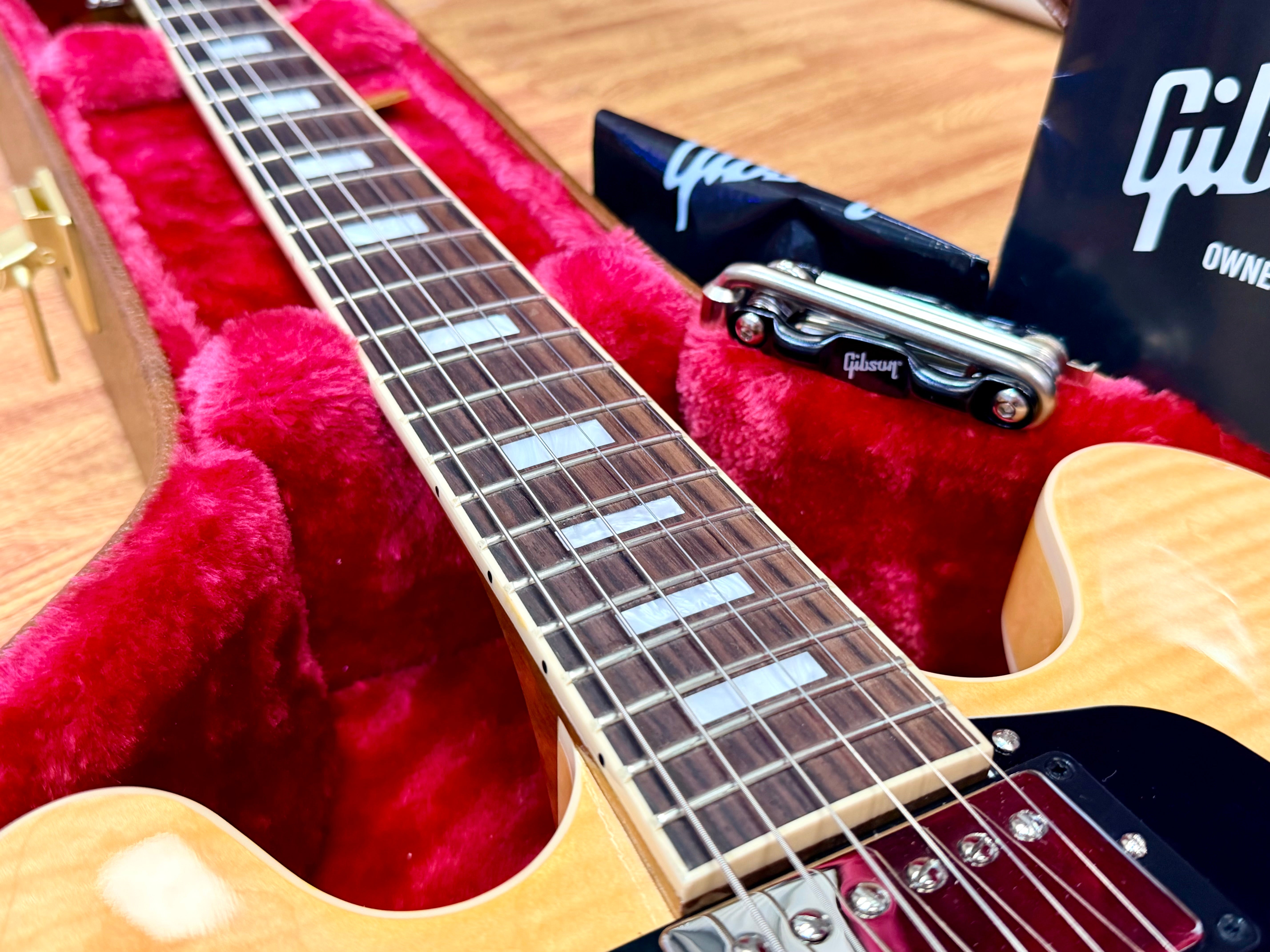 ✨MINT✨ Gibson ES-335 Figured Antique Natural~ Ex-Demo Semi-Hollow + Hard Case!