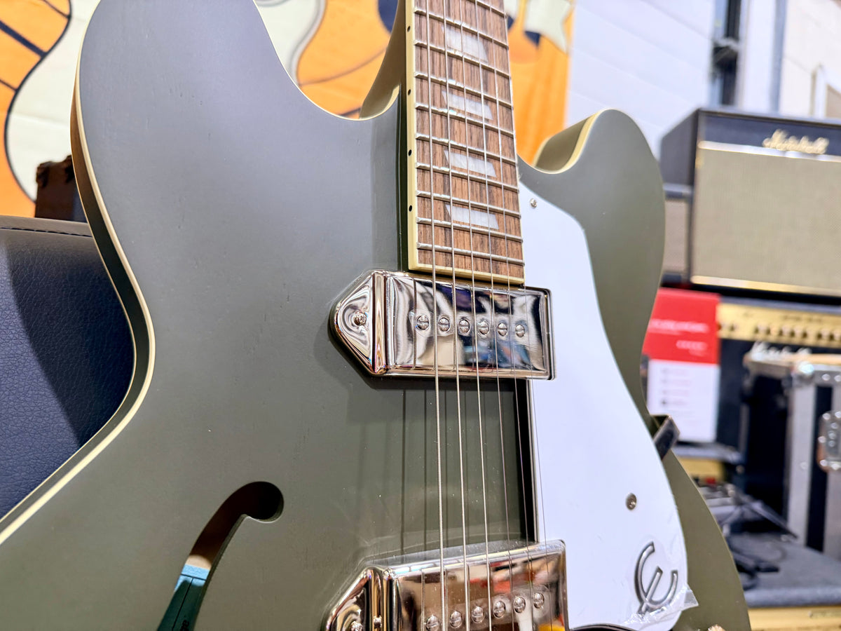 ✨2024✨ Epiphone Casino Worn Olive Drab Hollowbody Guitar + Hard Case~ MINT!