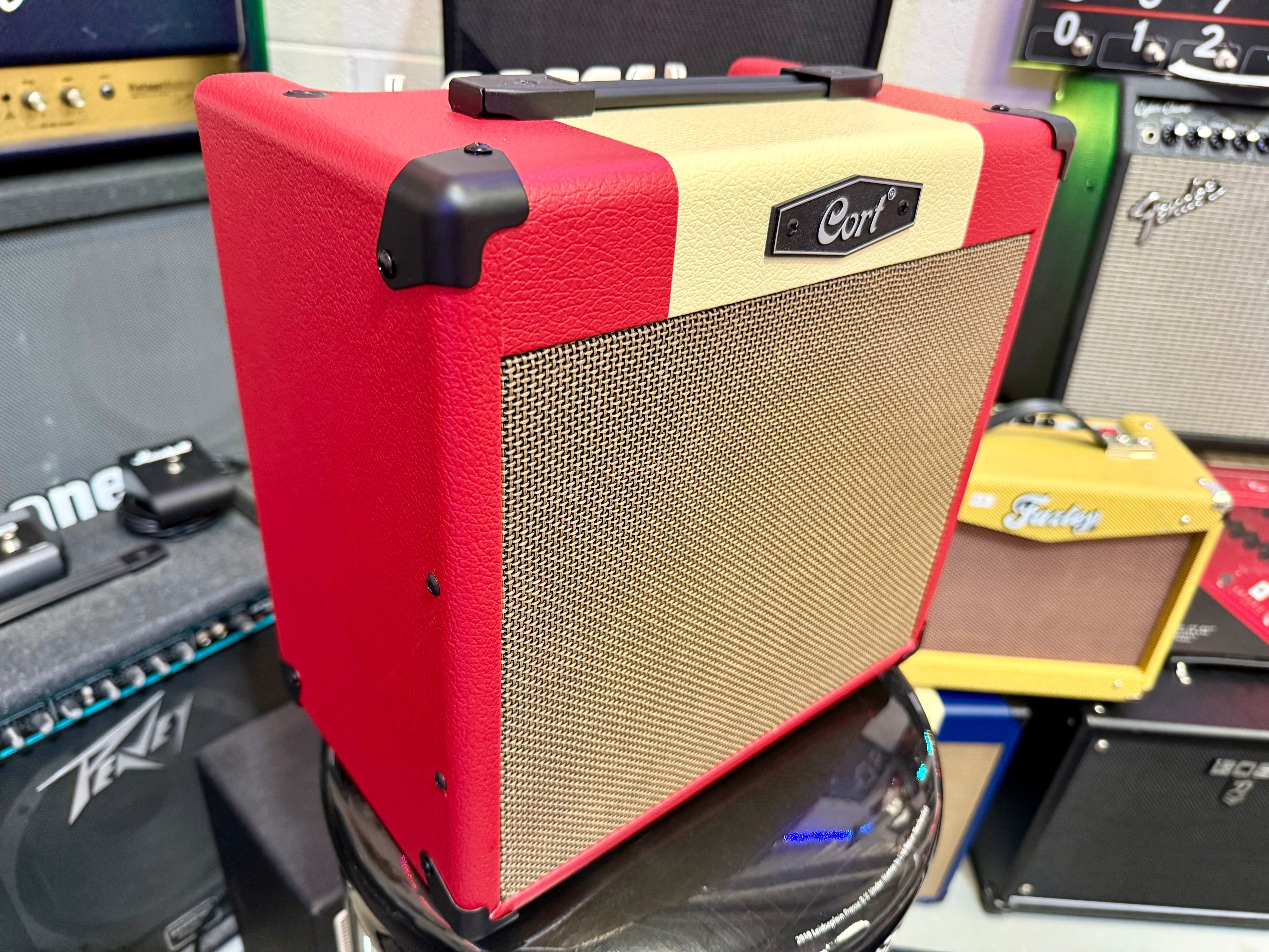 🎸NEW FOR 2025🎸 Cort CM15-R Red Combo Practice Amplifier~ Guitar Amp 15w