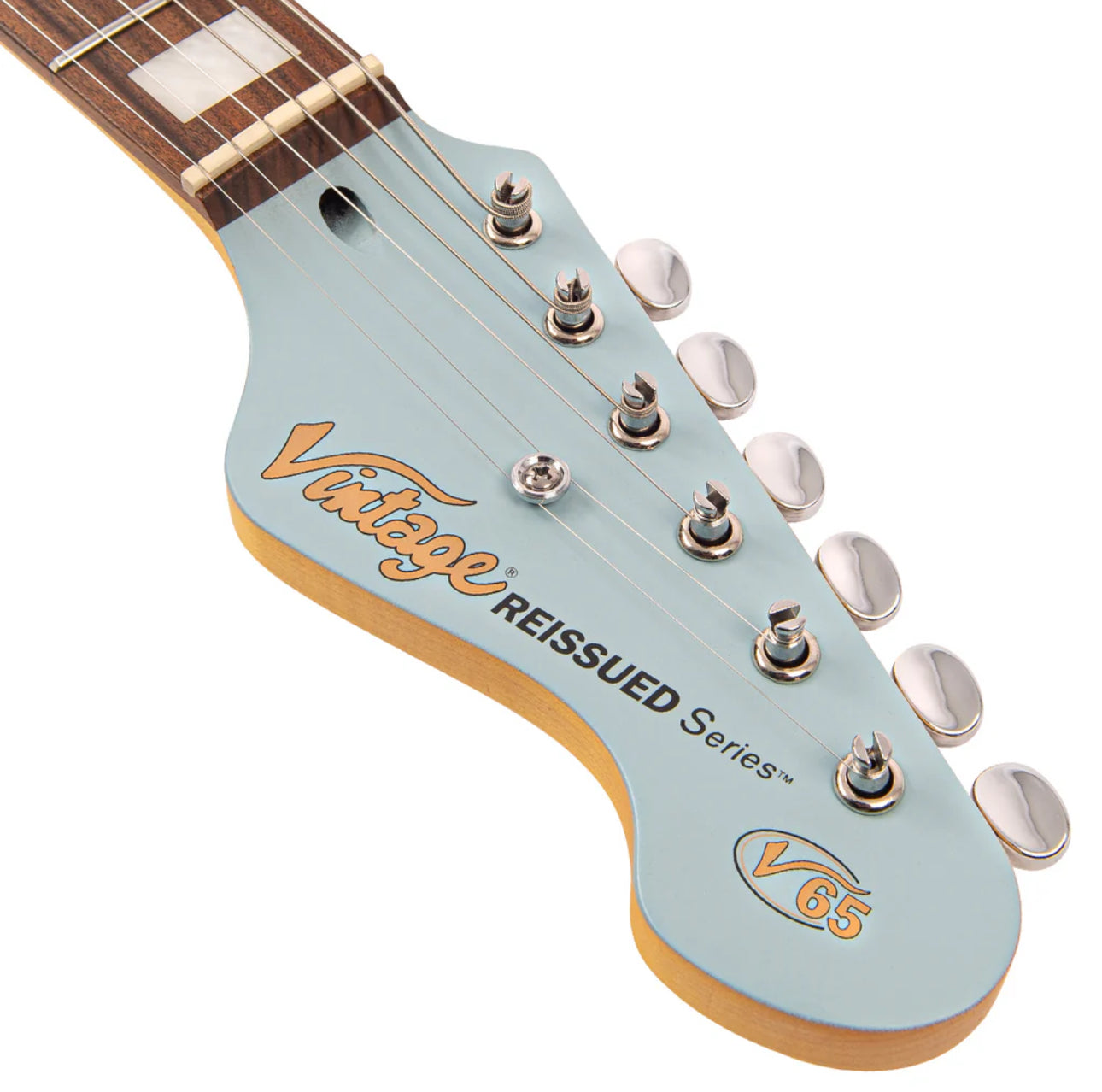 Vintage V65H ReIssued Hard Tail Electric Guitar ~ Satin Blue