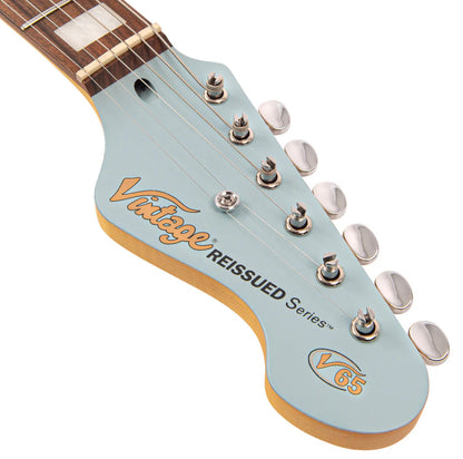 Vintage V65H ReIssued Hard Tail Electric Guitar ~ Satin Blue