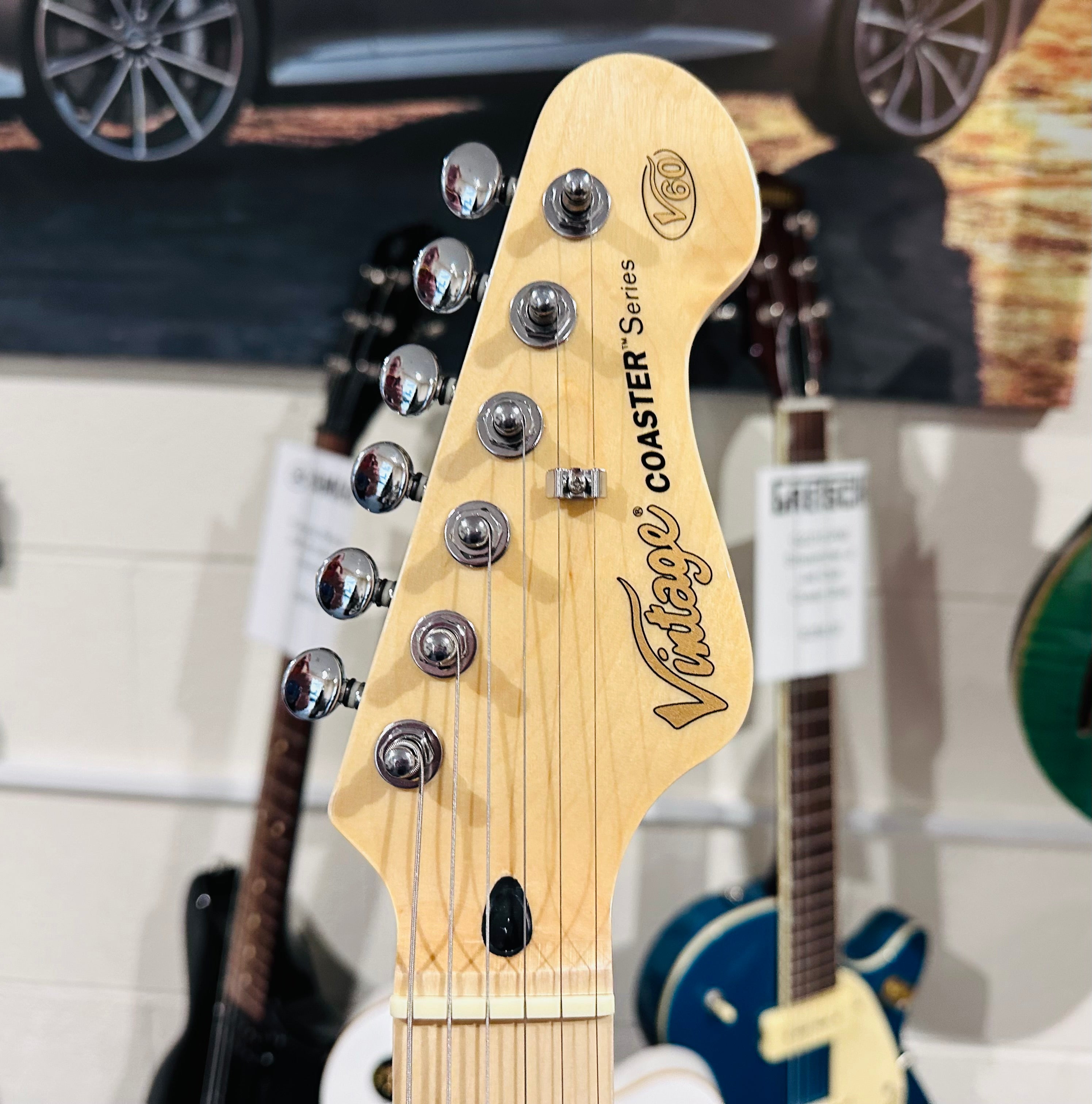 🌟NEW🌟 Vintage V60 Maple Coaster~ Electric Guitar Starter Pack Red~ Strat Style!