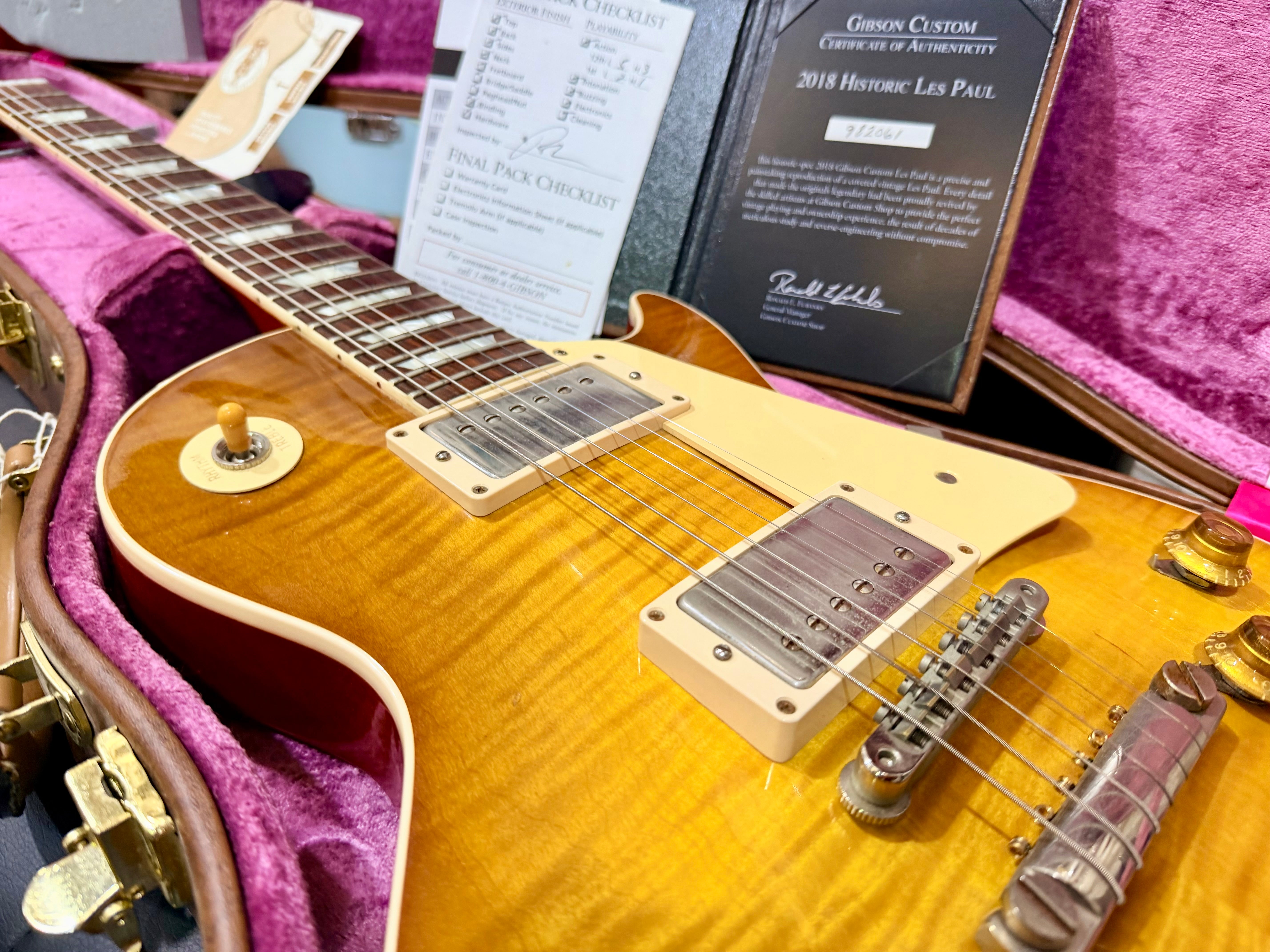 🔥2018🔥 Gibson 1959 Les Paul Custom Shop R9 VOS~ Historic Reissue~ Honey Burst!