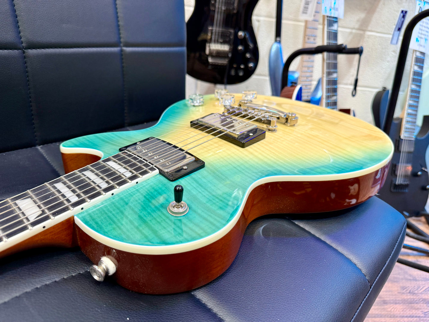 🌟 Epiphone Les Paul Modern Figured~ Caribbean Blue Fade~ Inspired By Gibson 🌟