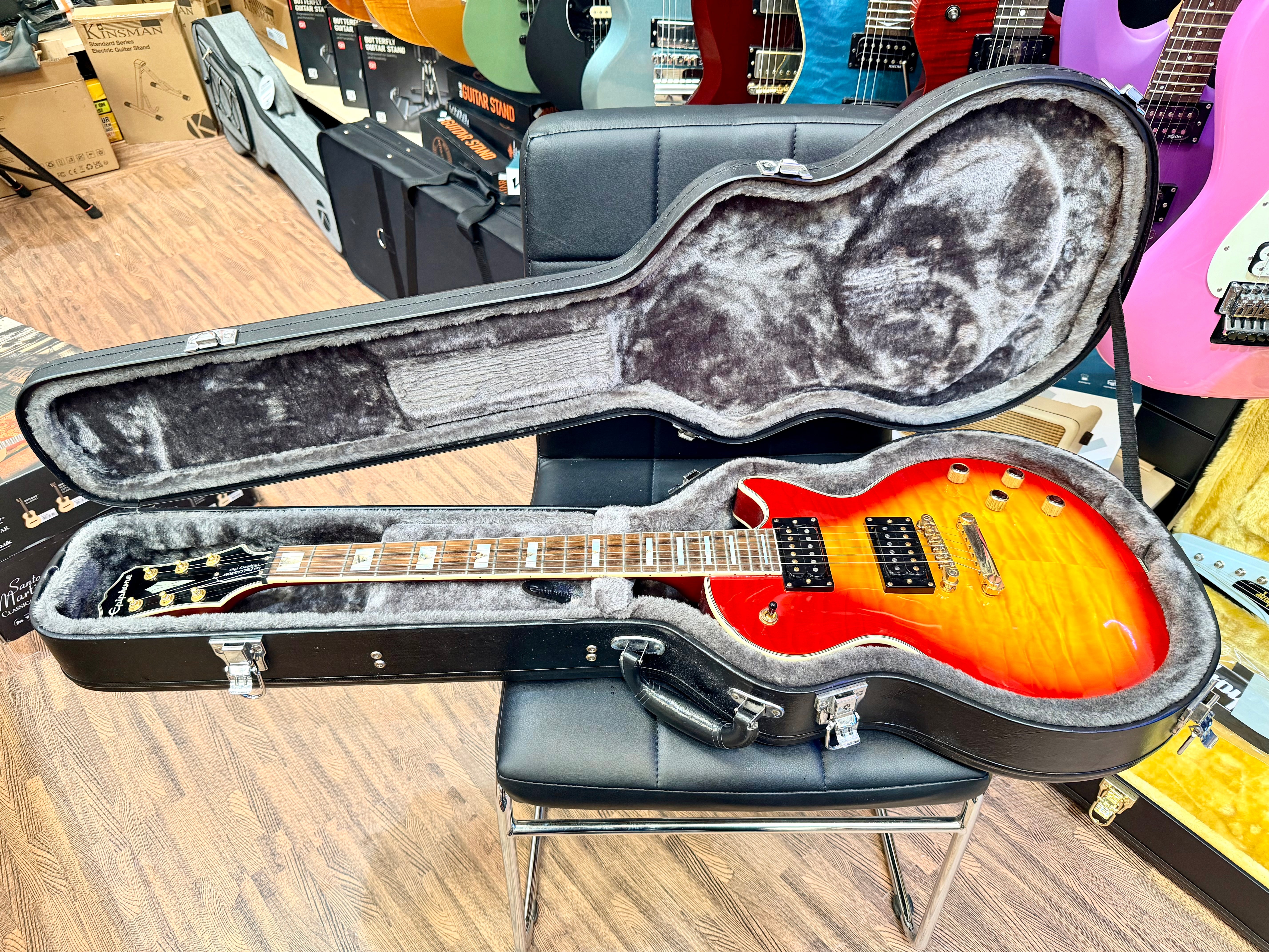 🔥GIBSON PICKUPS🔥 Epiphone Prophecy Les Paul Custom Plus GX~ Cherry Sunburst!