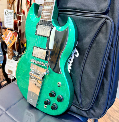 🔥2025 LTD🔥 Vintage VS6 30th Anniversary Model~ Green Metalflake~ Vibrola + Bag